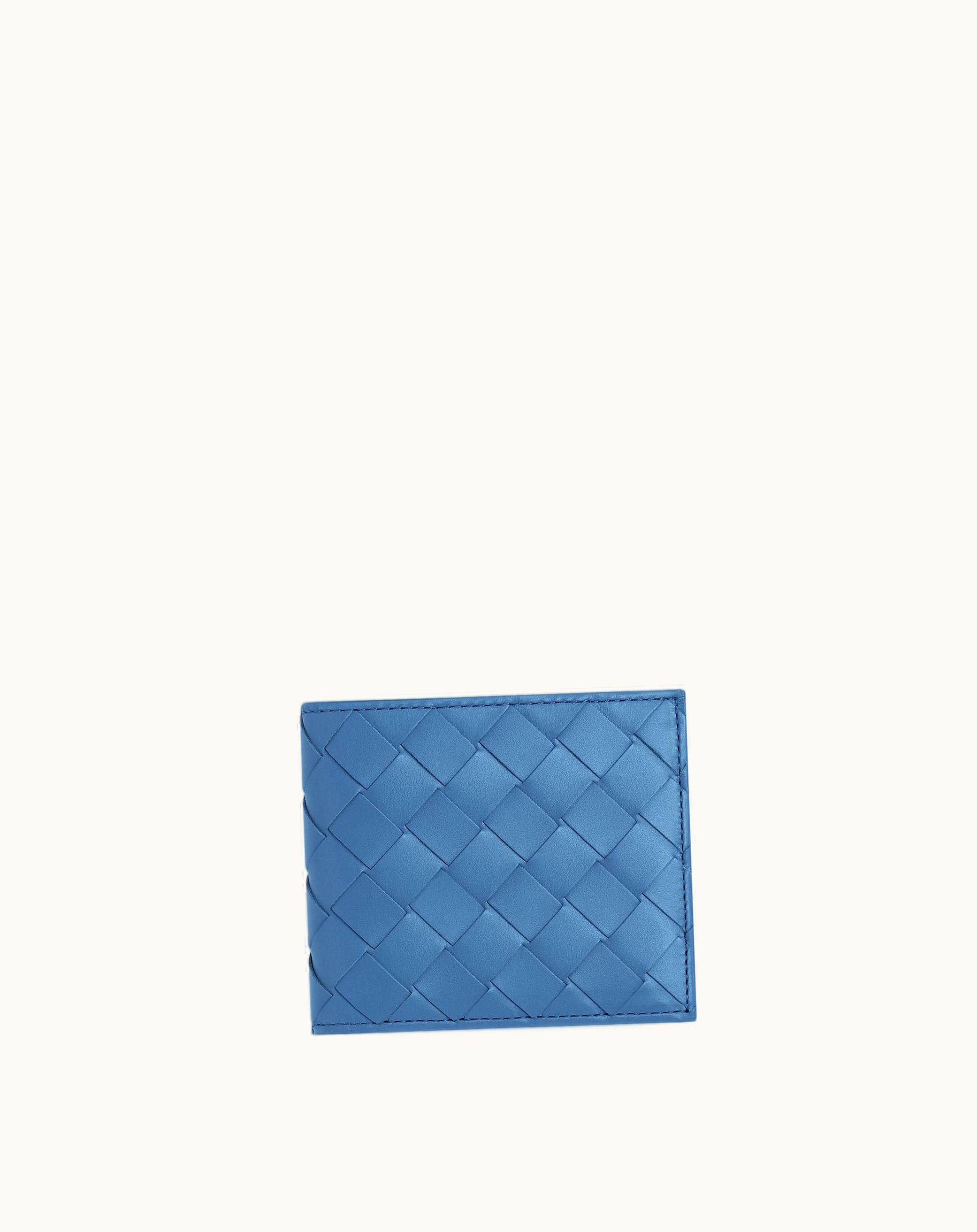Bottega Veneta Bottega Veneta Men's Intrecciato Bi-Fold Wallet With Coin Purse In Surf / Travertine