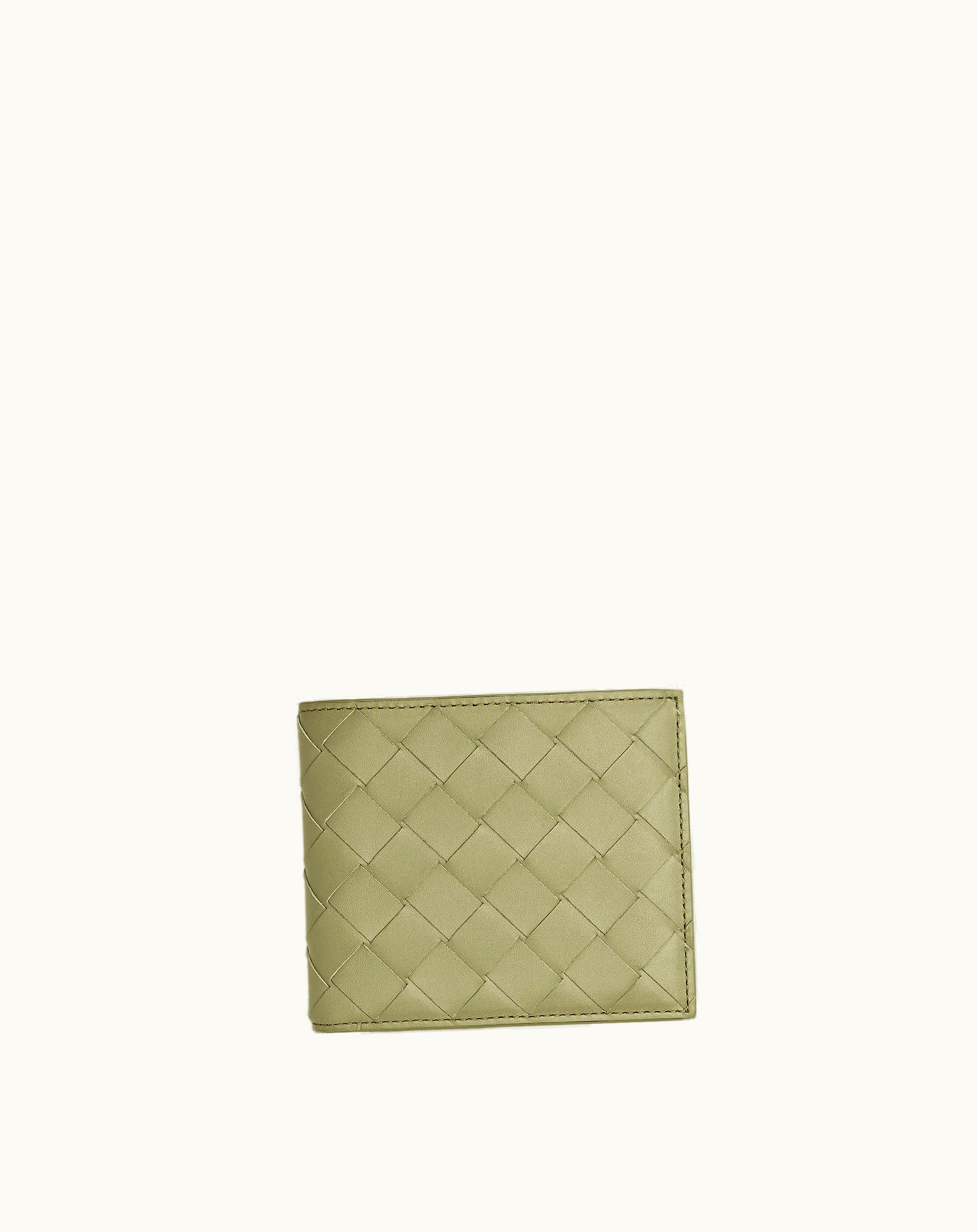 Bottega Veneta Bottega Veneta Men's Intrecciato Bi-Fold Wallet In Travertine / Parakeet