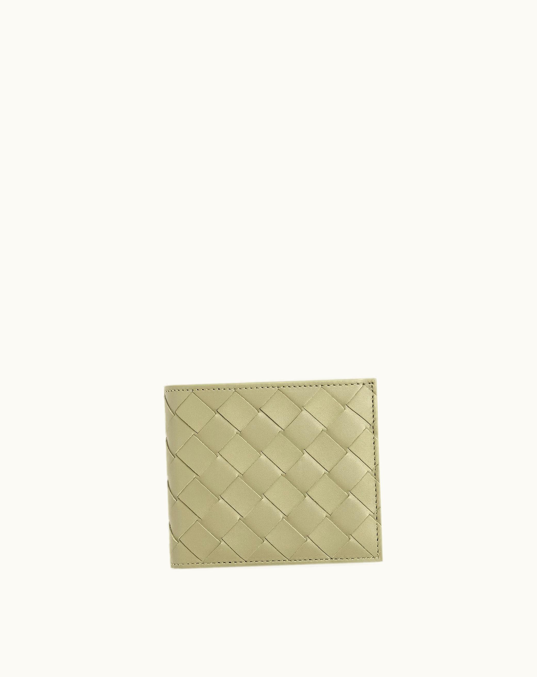 Bottega Veneta Bottega Veneta Men's Intrecciato Bi-Fold Wallet With Coin Purse In Travertine
