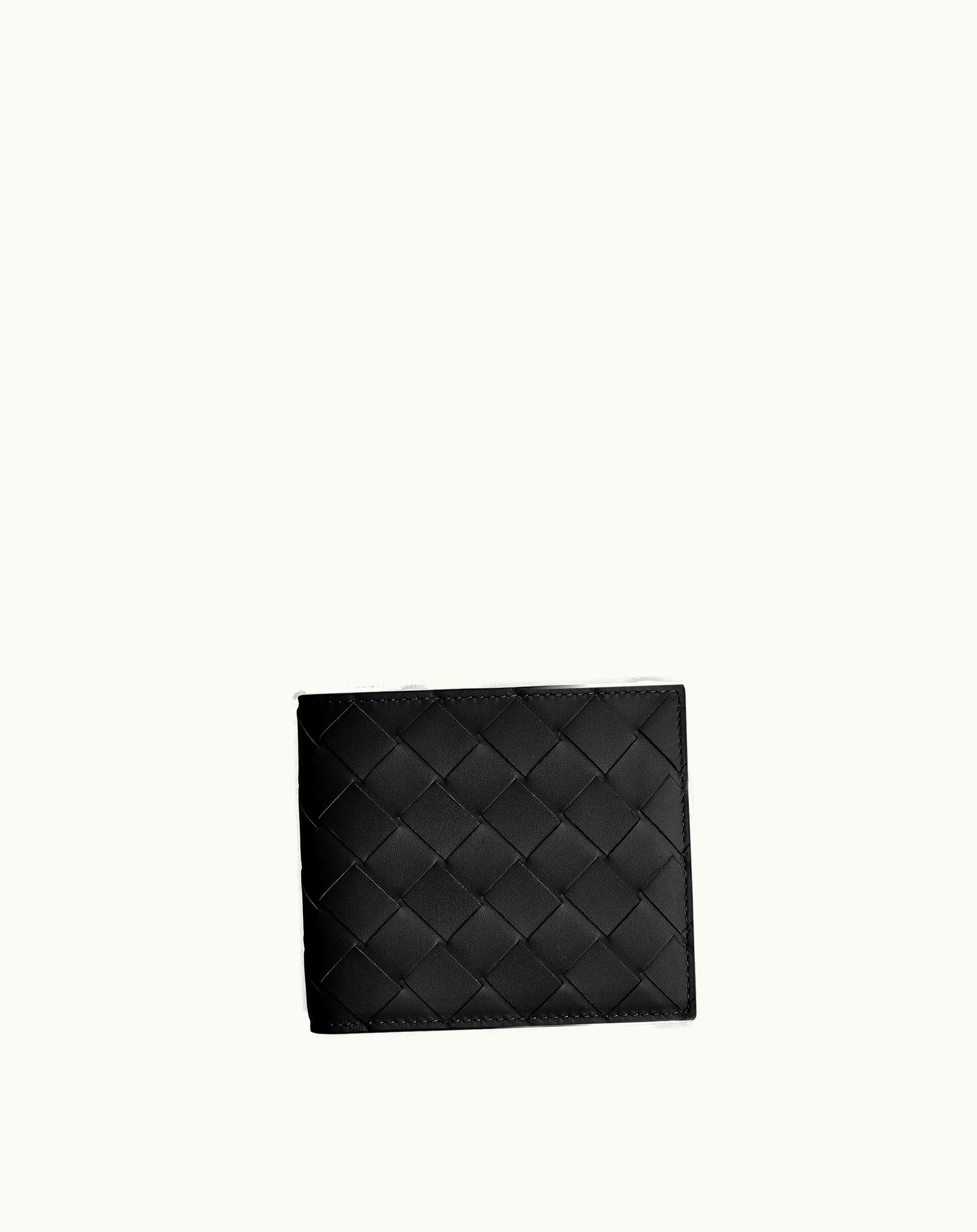 Bottega Veneta Bottega Veneta Men's Intrecciato Bi-Fold Wallet With Coin Purse In Black Black
