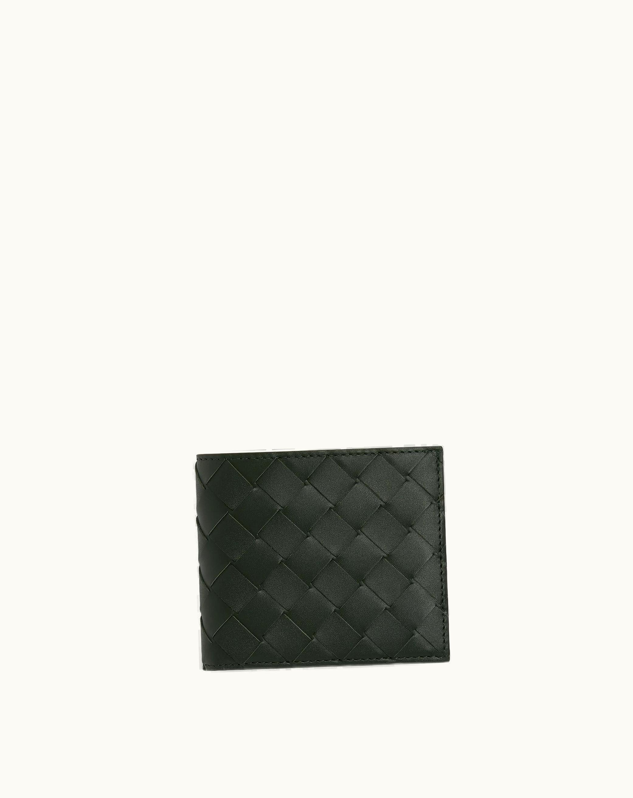 Bottega Veneta Bottega Veneta Men's Intrecciato Bi-Fold Wallet With Coin Purse In Dark Green / Mermaid