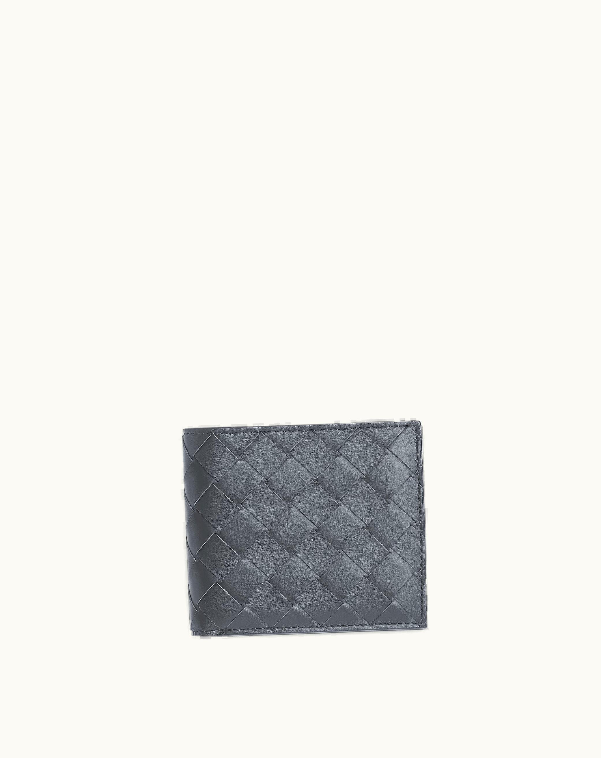 Bottega Veneta Bottega Veneta Men's Intrecciato Bi-Fold Wallet With Coin Purse In Thunder / Pool