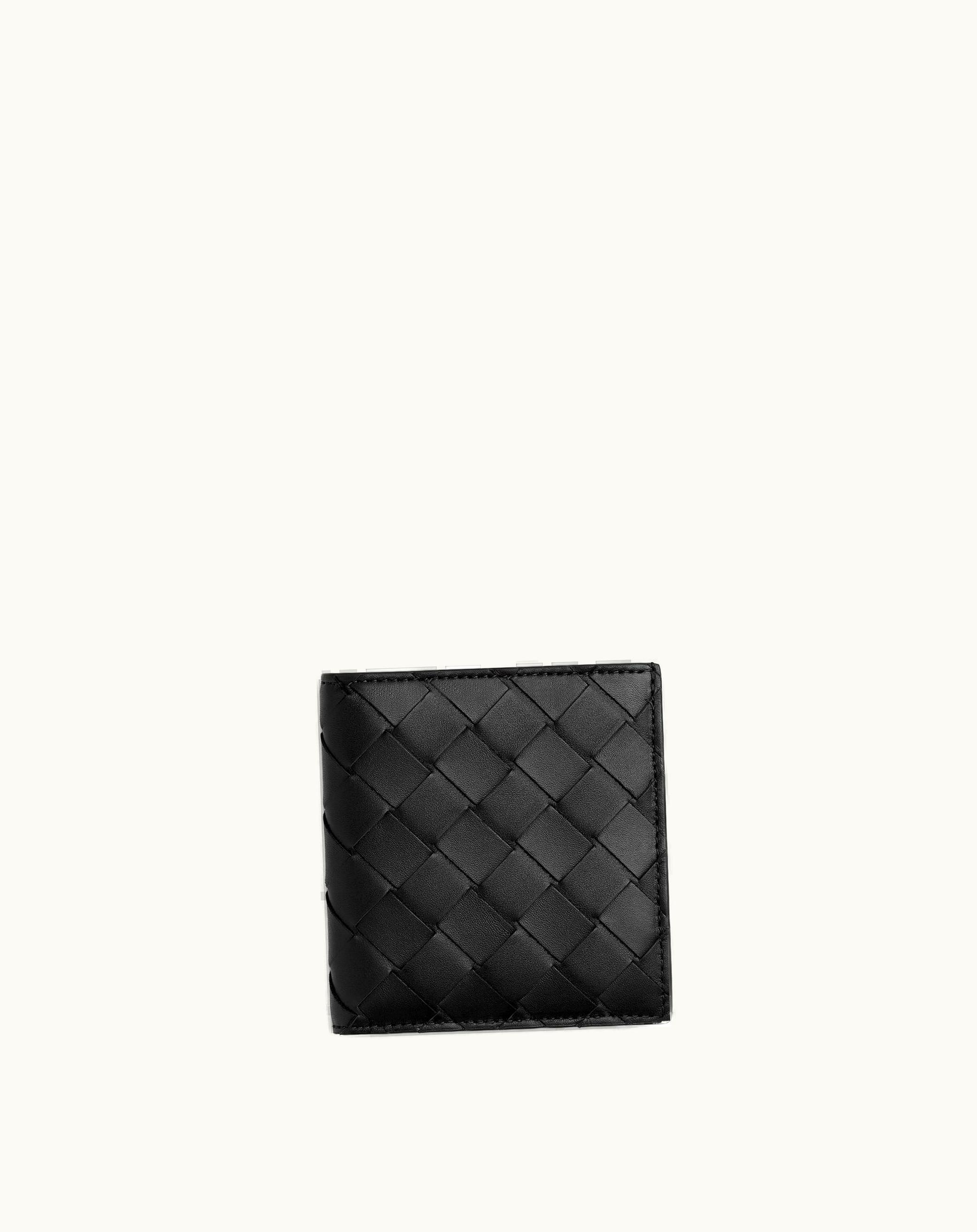 Bottega Veneta Bottega Veneta Men's Intrecciato Slim Bi-Fold Wallet In Black / Redstone