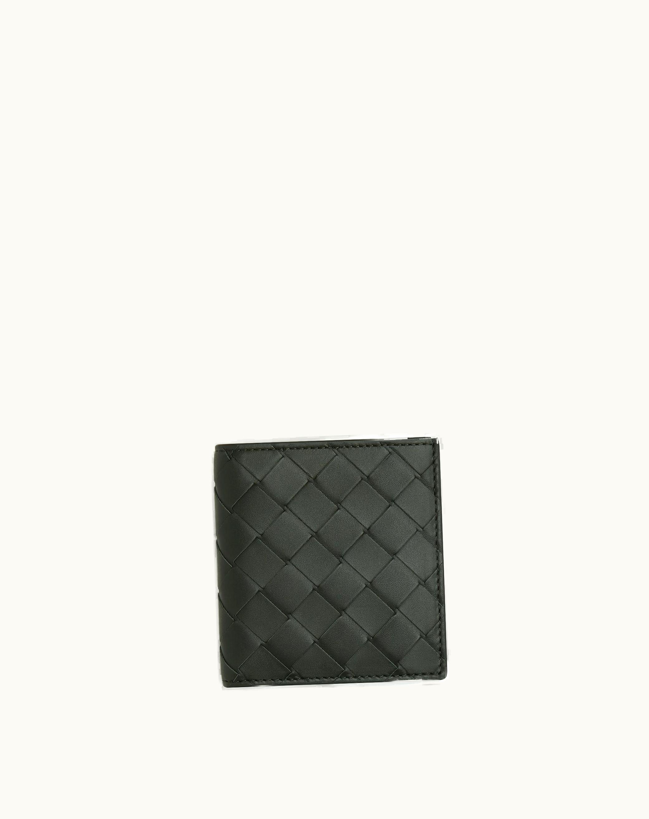Bottega Veneta Bottega Veneta Men's Intrecciato Slim Bi-Fold Wallet In Dark Green / Mud