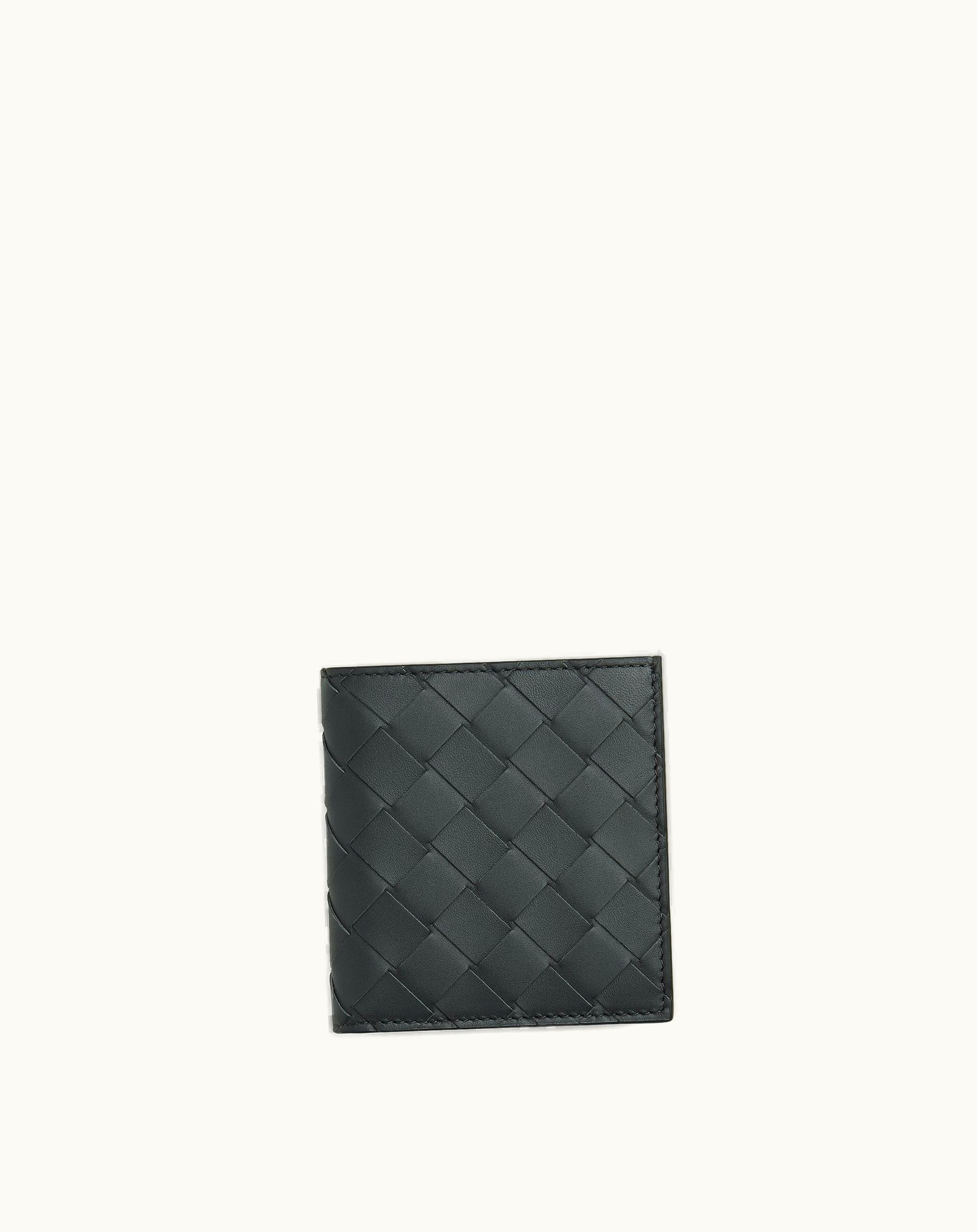 Bottega Veneta Bottega Veneta Men's Intrecciato Slim Bi-Fold Wallet In Ardoise / Deep Pacific