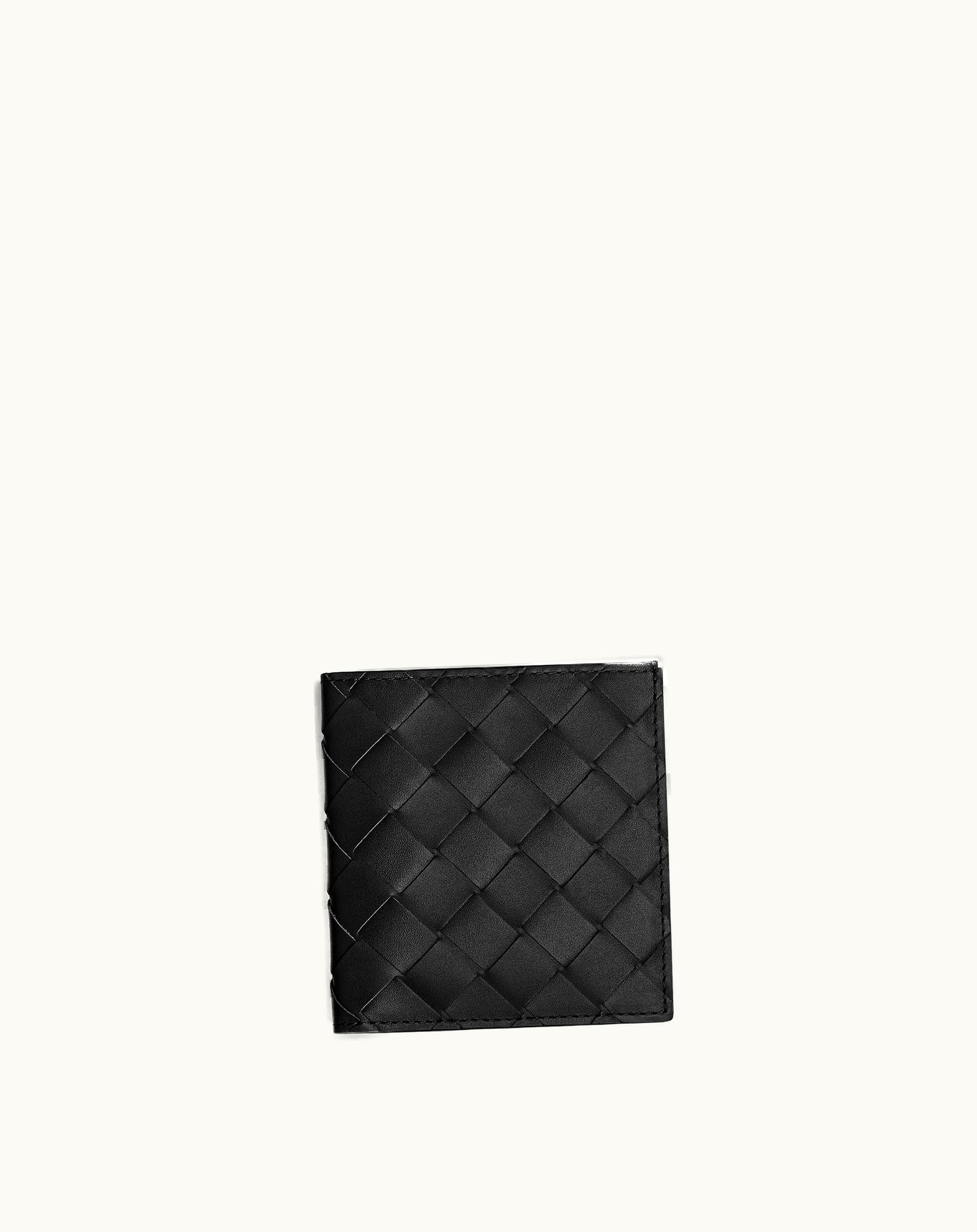 Bottega Veneta Bottega Veneta Men's Intrecciato Slim Bi-Fold Wallet In Black
