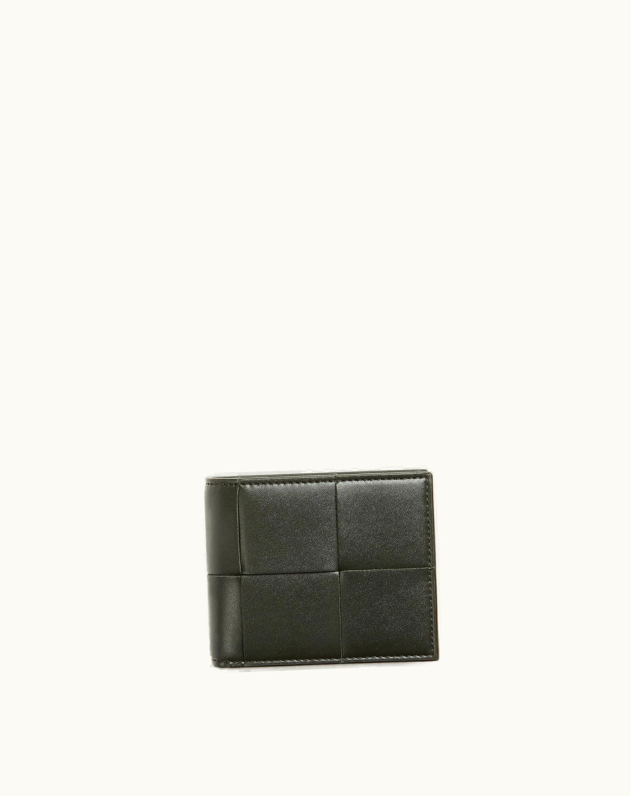 Bottega Veneta Bottega Veneta Men's Cassette Bi-Fold Wallet With Coin Purse In Dark Moss
