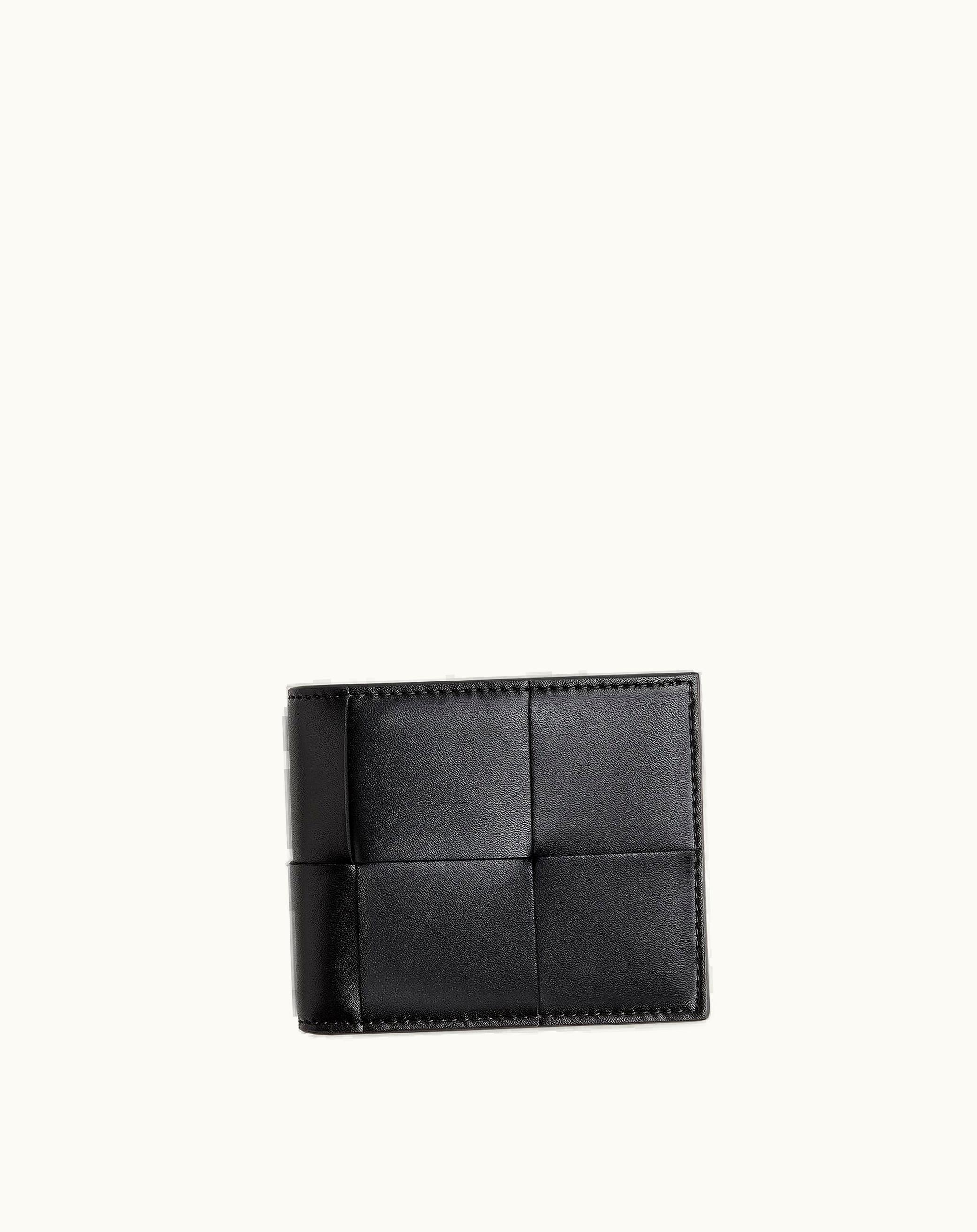 Bottega Veneta Bottega Veneta Men's Cassette Bi-Fold Wallet With Coin Purse In Black Black