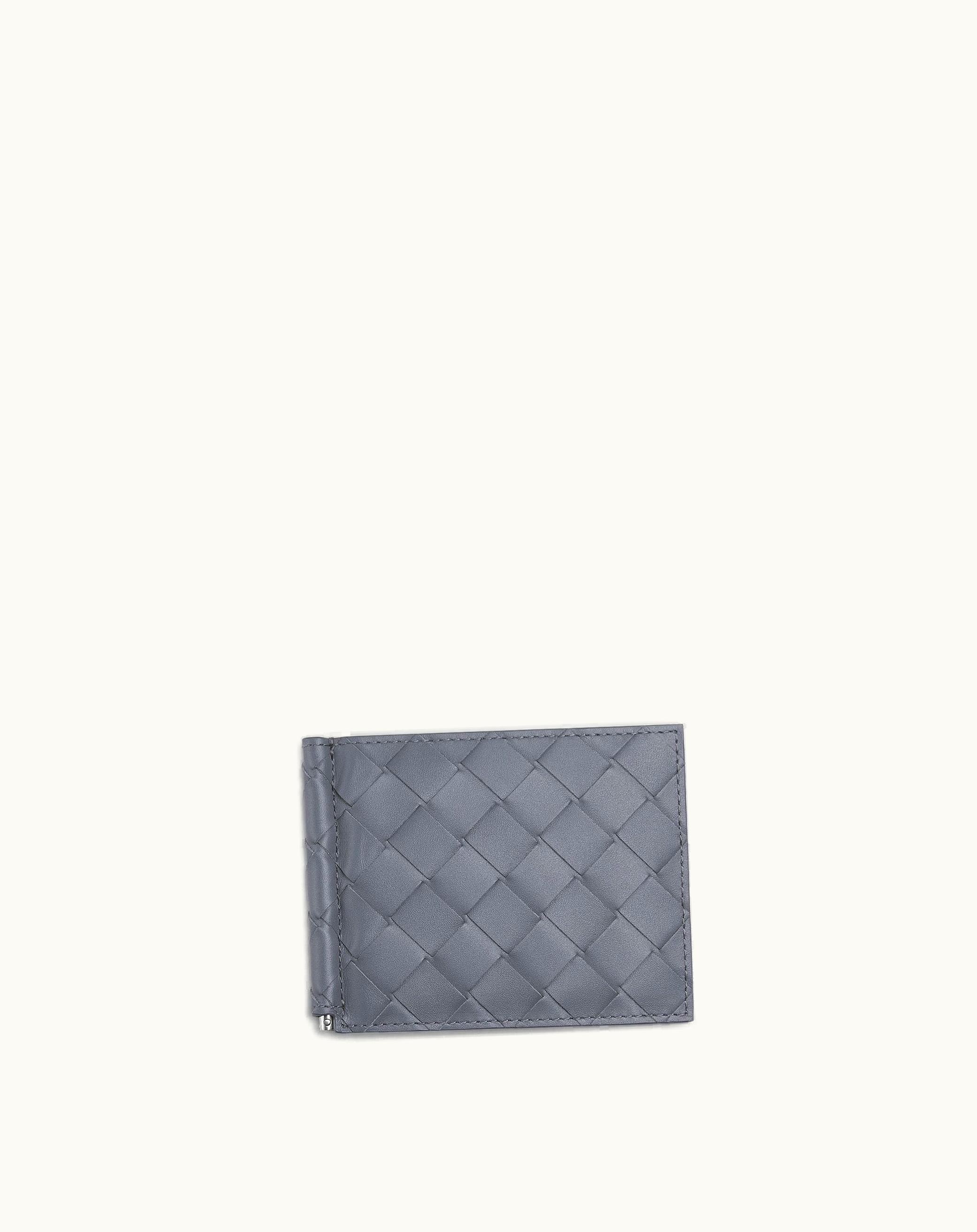 Bottega Veneta Bottega Veneta Men's Intrecciato Bill Clip Wallet In Thunder
