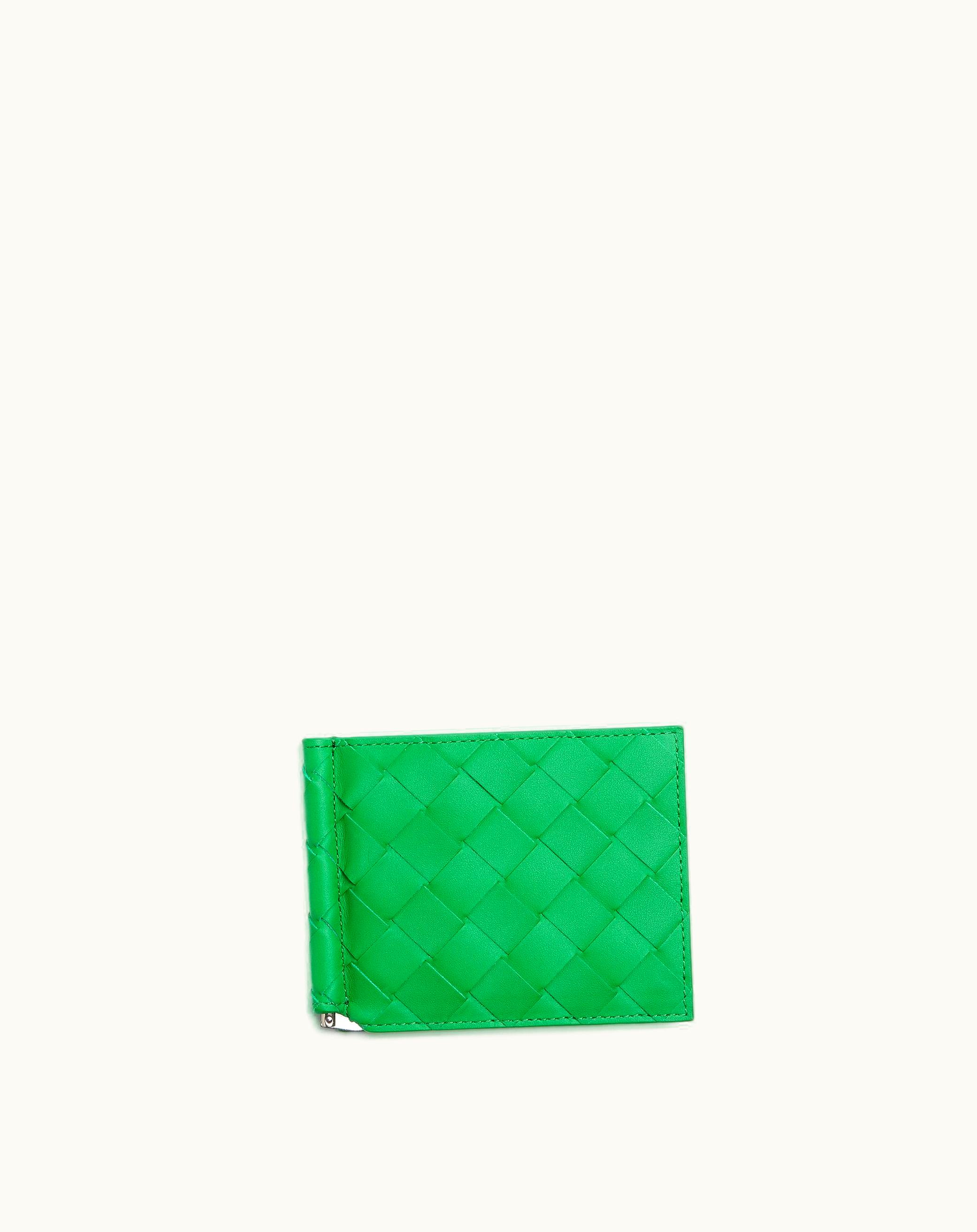 Bottega Veneta Bottega Veneta Men's Intrecciato Bill Clip Wallet In Parakeet