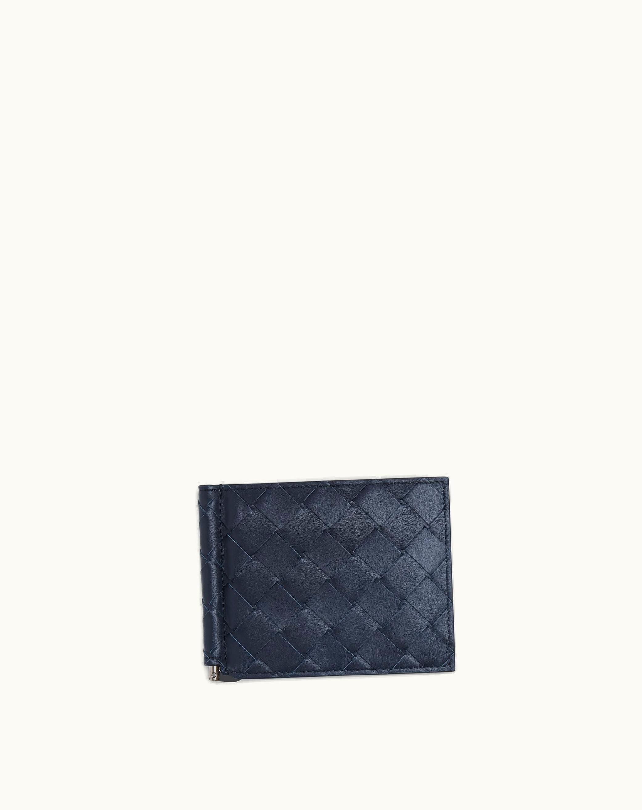 Bottega Veneta Bottega Veneta Men's Intrecciato Bill Clip Wallet In Space / Cob