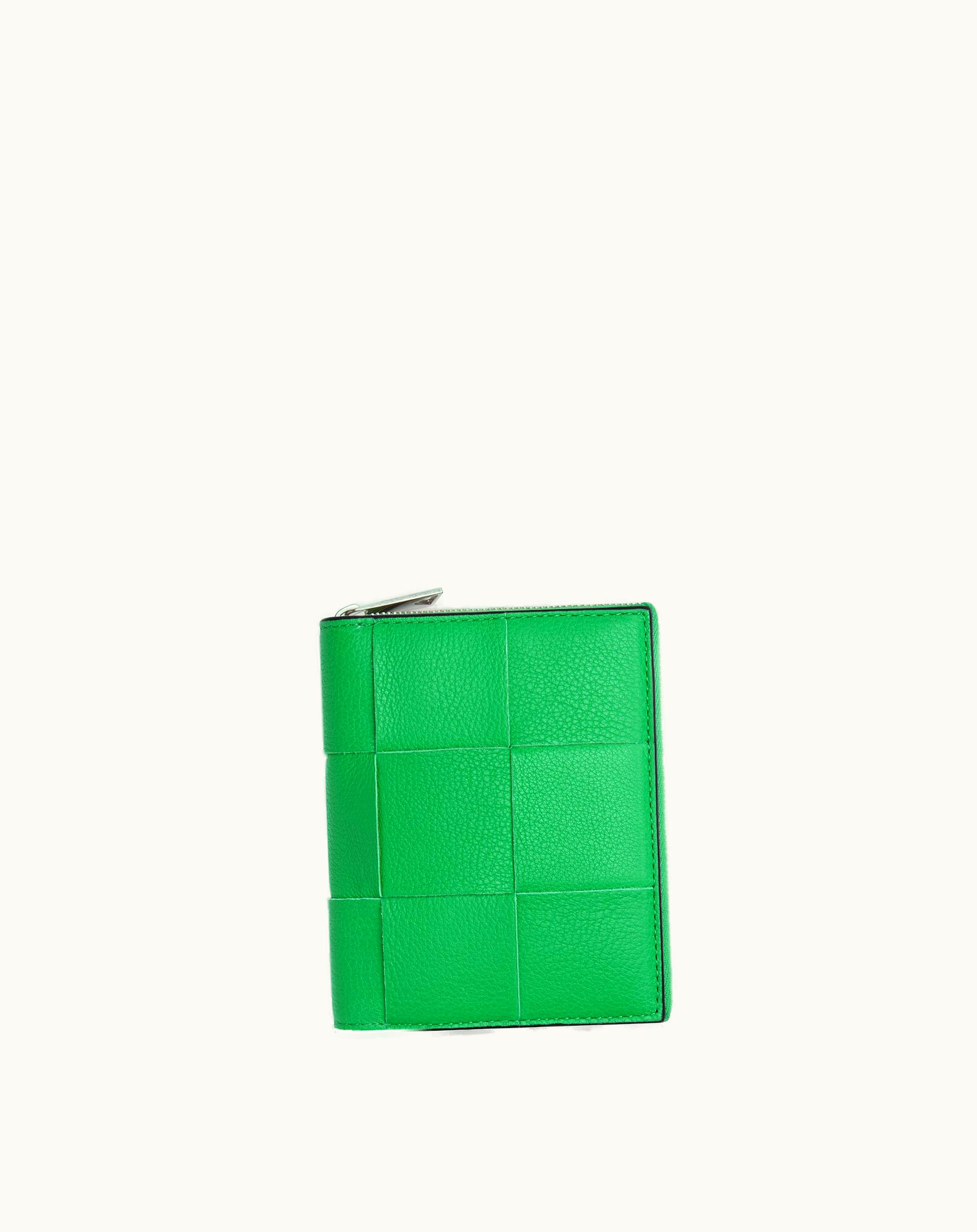 Bottega Veneta Bottega Veneta Men's Cassette Zip Around Wallet In Parakeet / Black Parakeet / Black