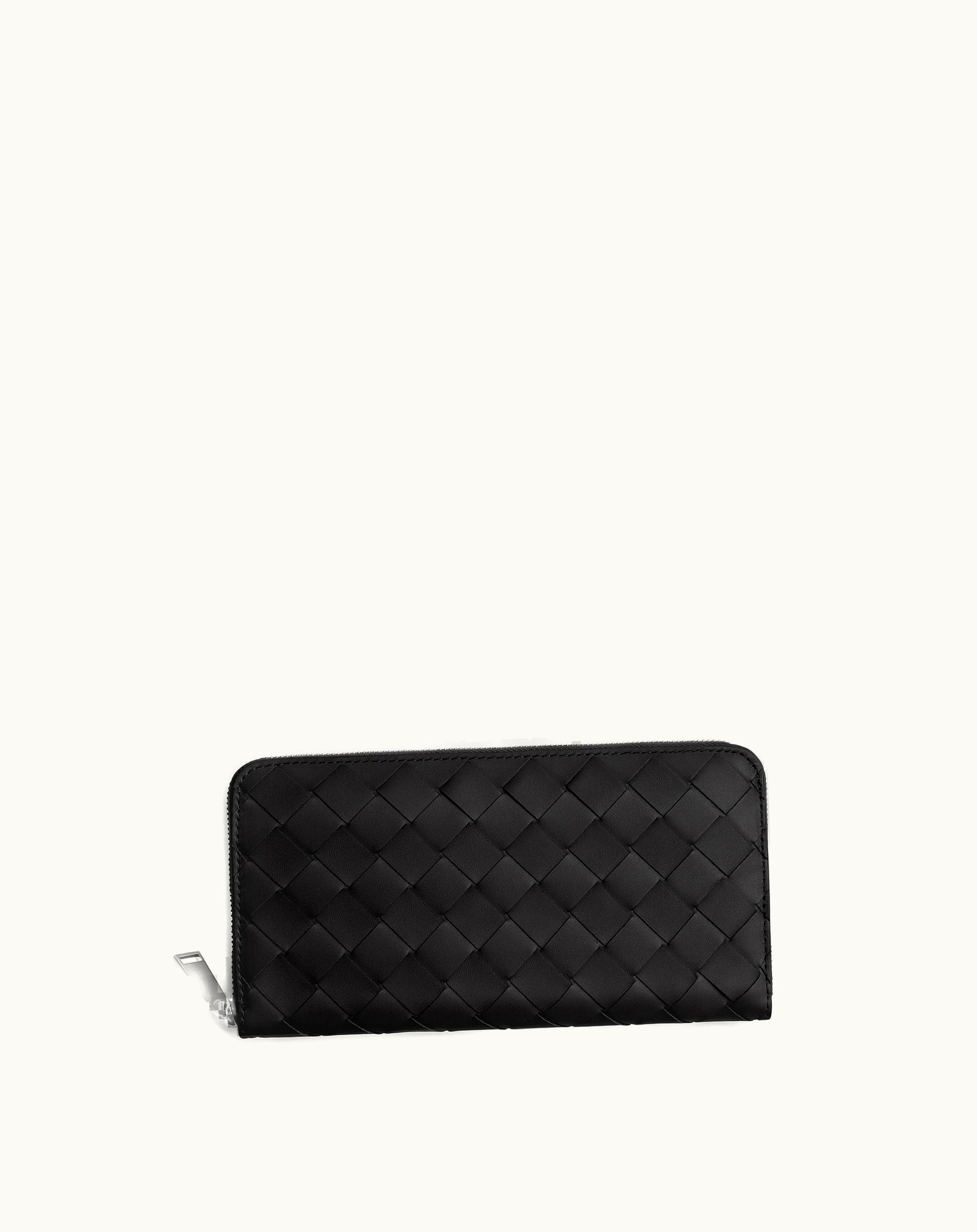 Bottega Veneta Bottega Veneta Men's Intrecciato Zip Around Wallet In Black Black