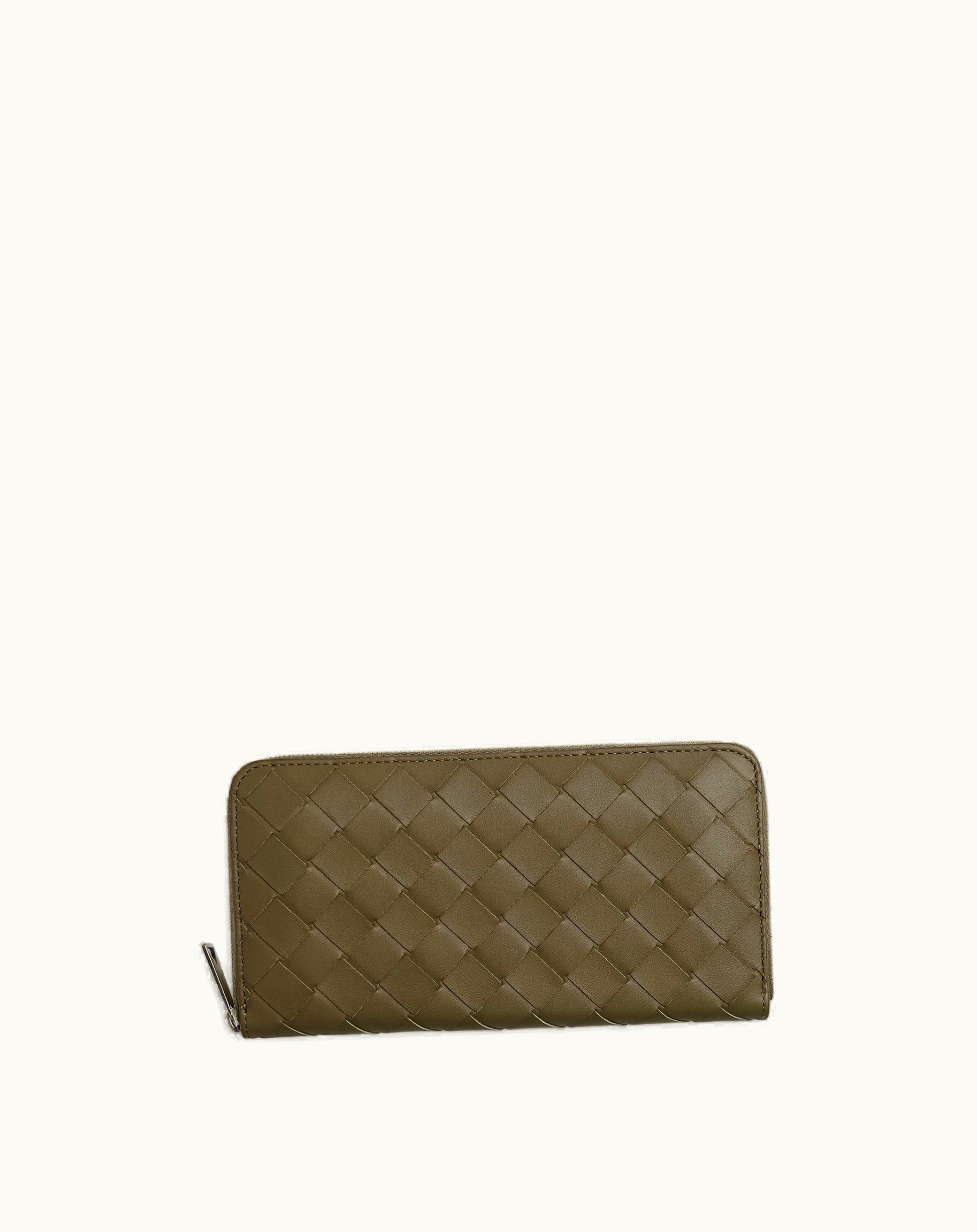 Bottega Veneta Bottega Veneta Men's Intrecciato Zip Around Wallet In Mud