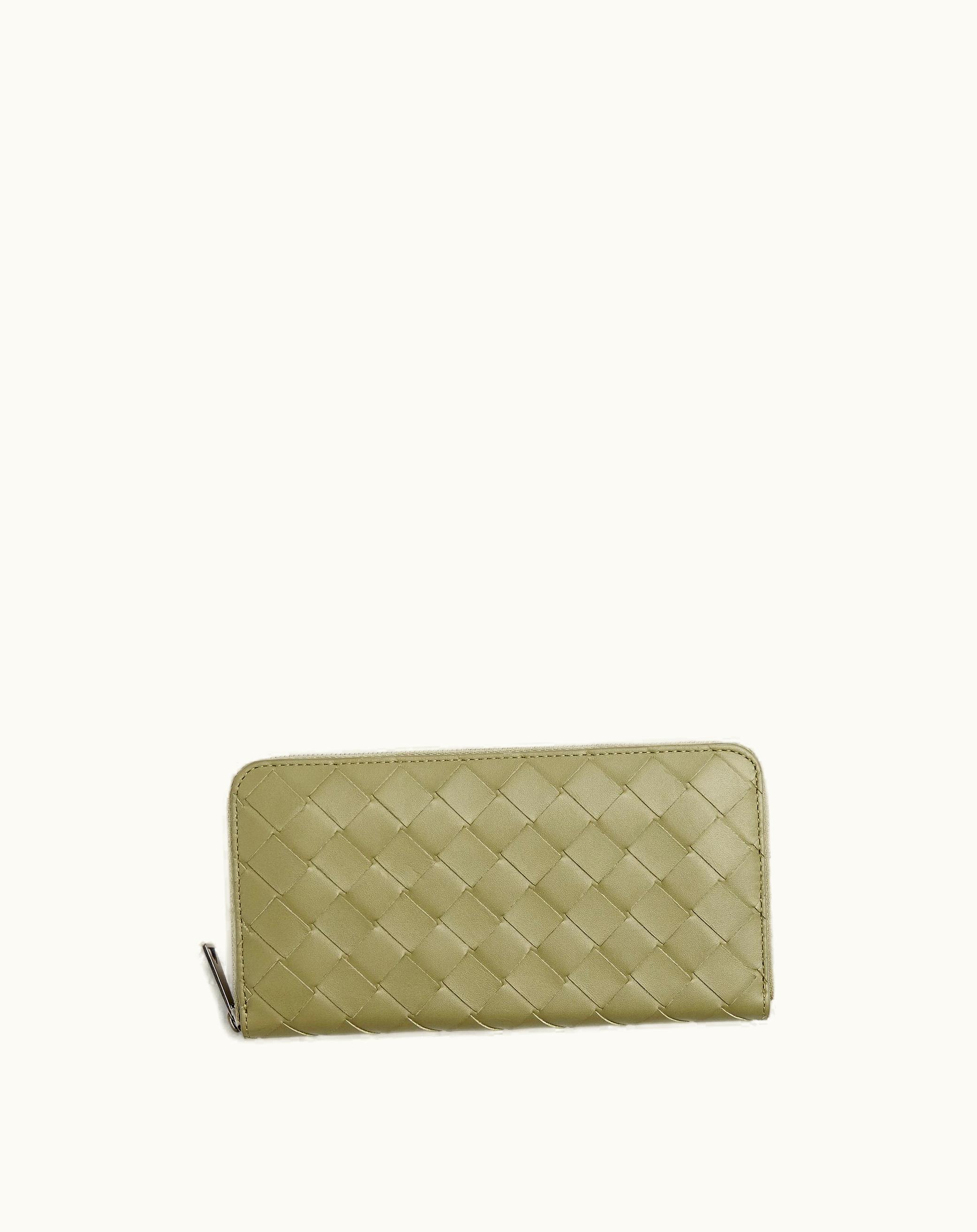 Bottega Veneta Bottega Veneta Men's Intrecciato Zip Around Wallet In Travertine