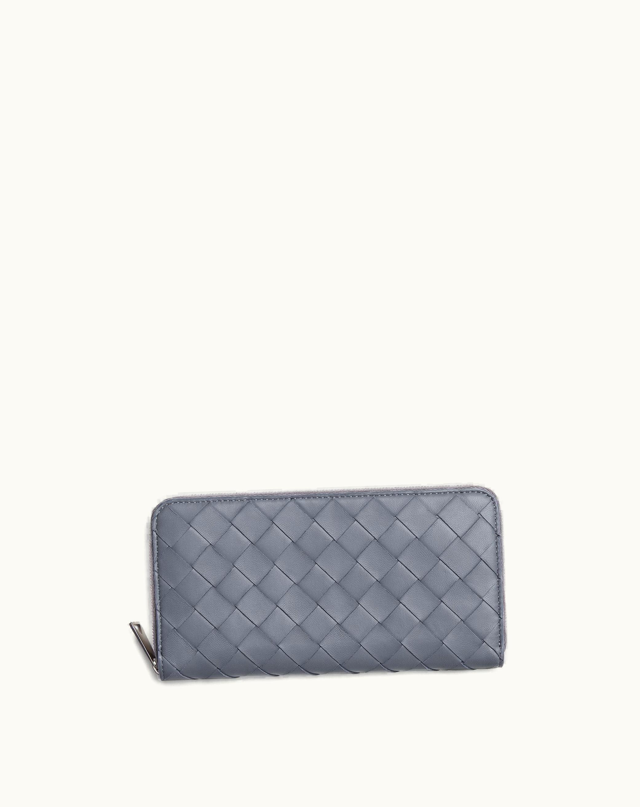 Bottega Veneta Bottega Veneta Men's Intrecciato Zip Around Wallet In Thunder