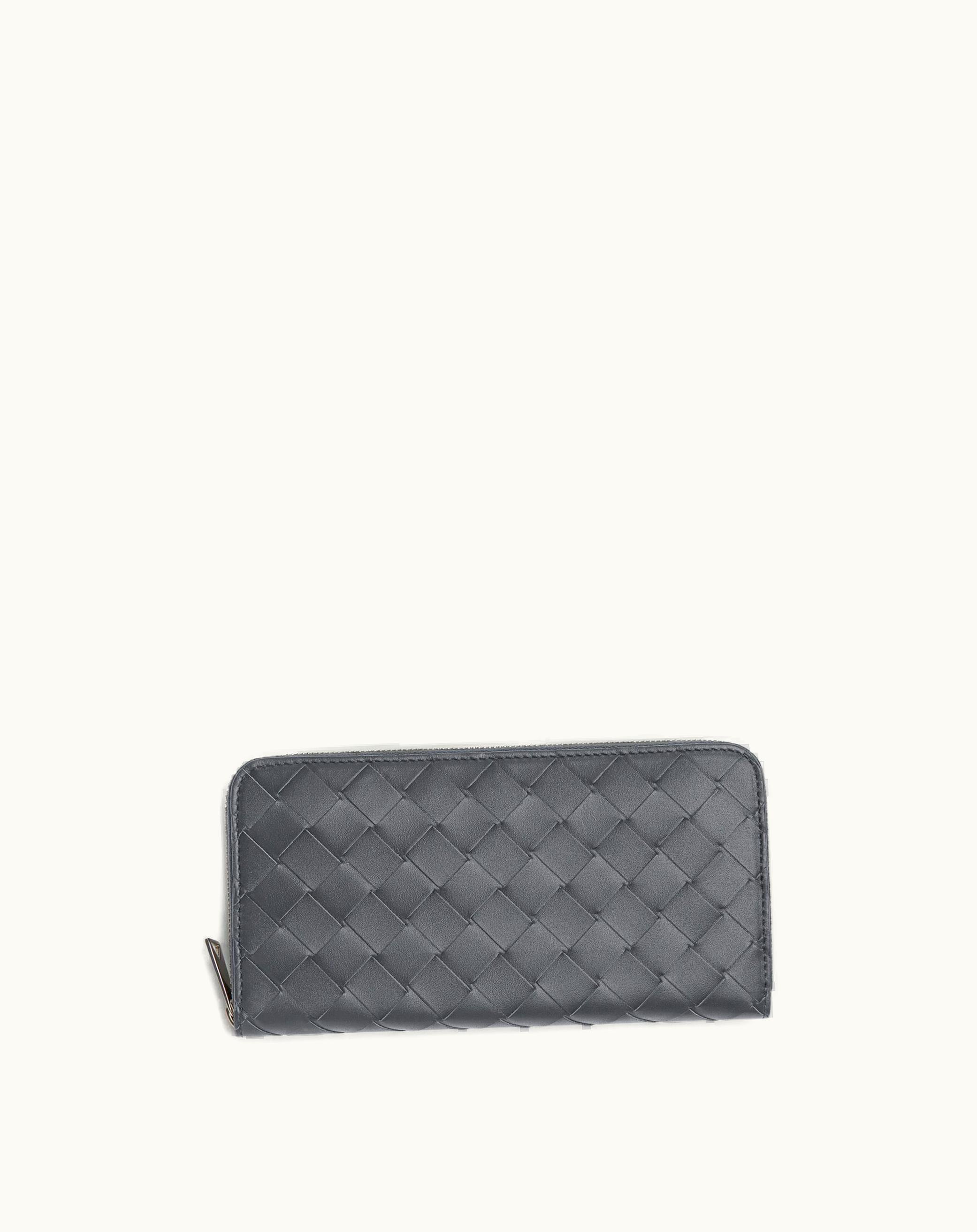 Bottega Veneta Bottega Veneta Men's Intrecciato Zip Around Wallet In Thunder / Pool