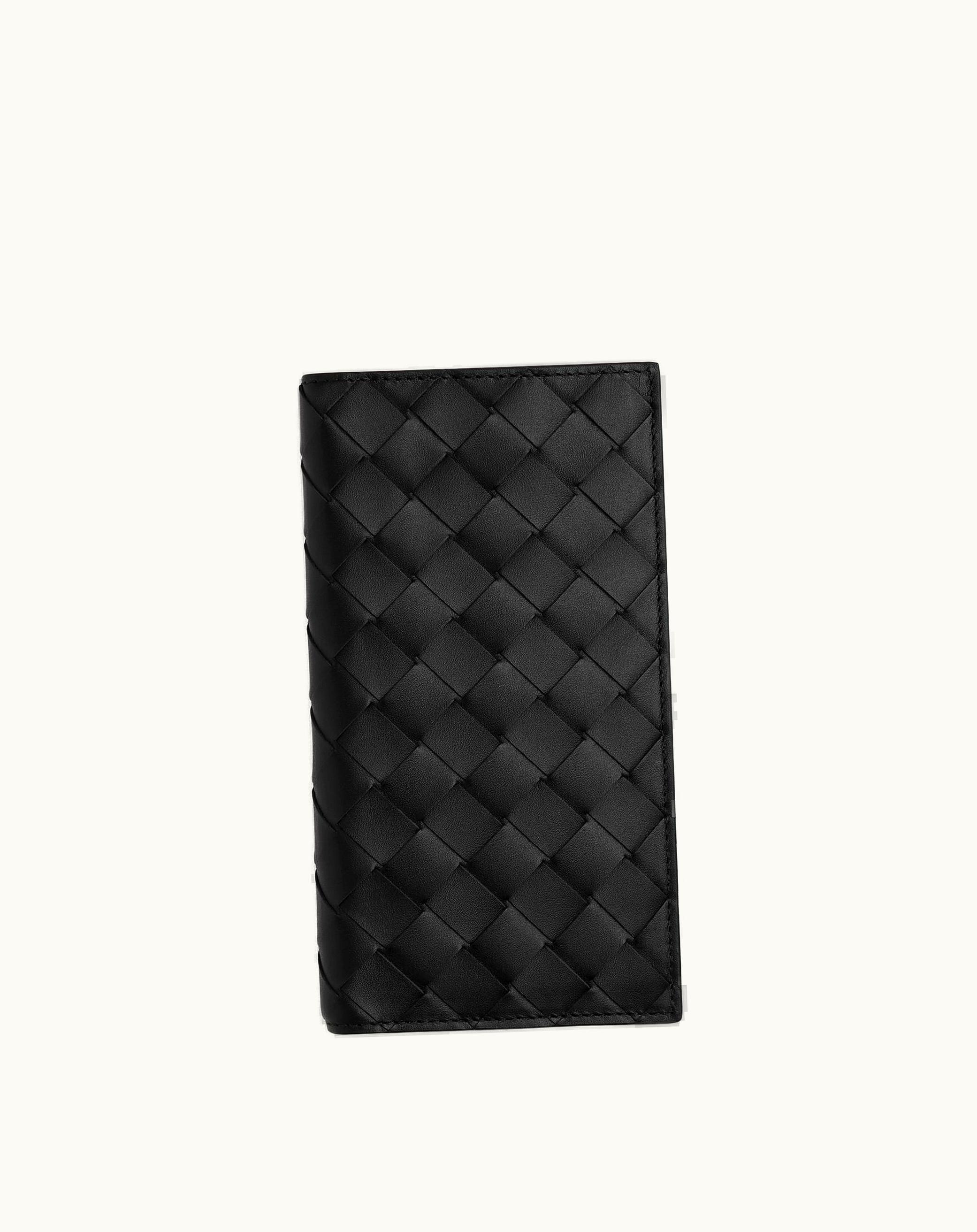 Bottega Veneta Bottega Veneta Men's Slim Intrecciato Long Wallet In Black / Redstone