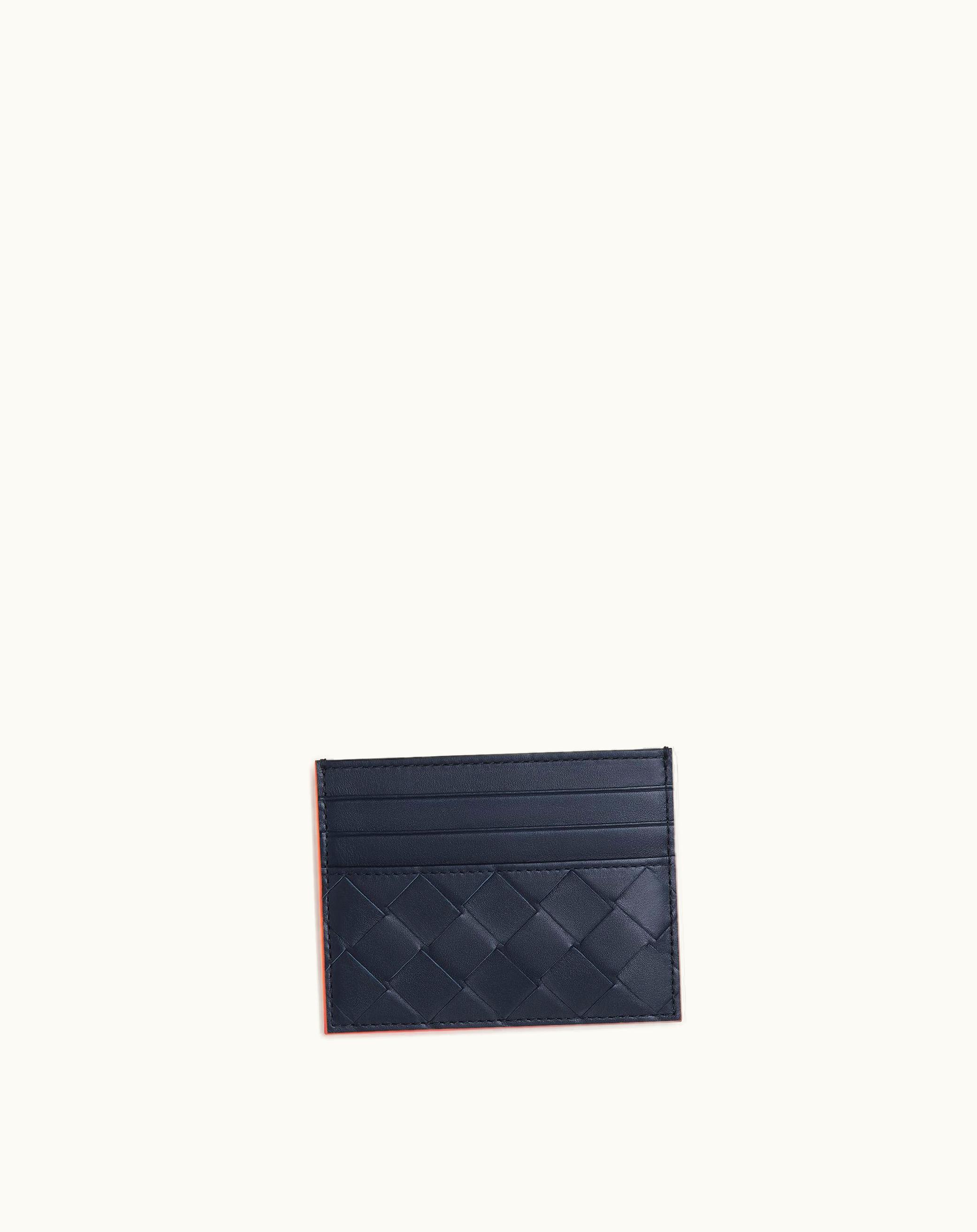 Bottega Veneta Bottega Veneta Men's Intrecciato Credit Card Case In Space / Papaya