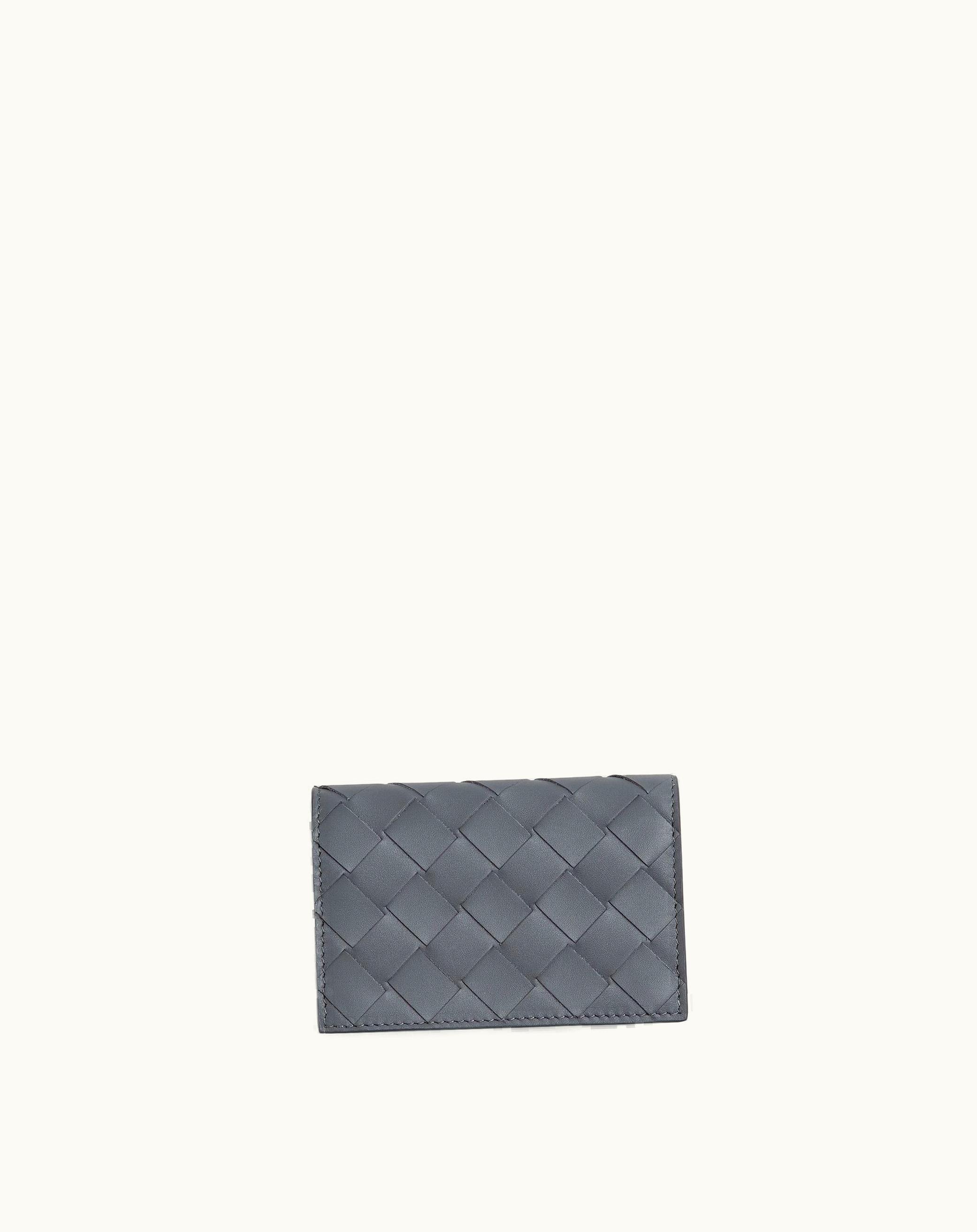 Bottega Veneta Bottega Veneta Men's Intrecciato Business Card Case In Thunder / Pool