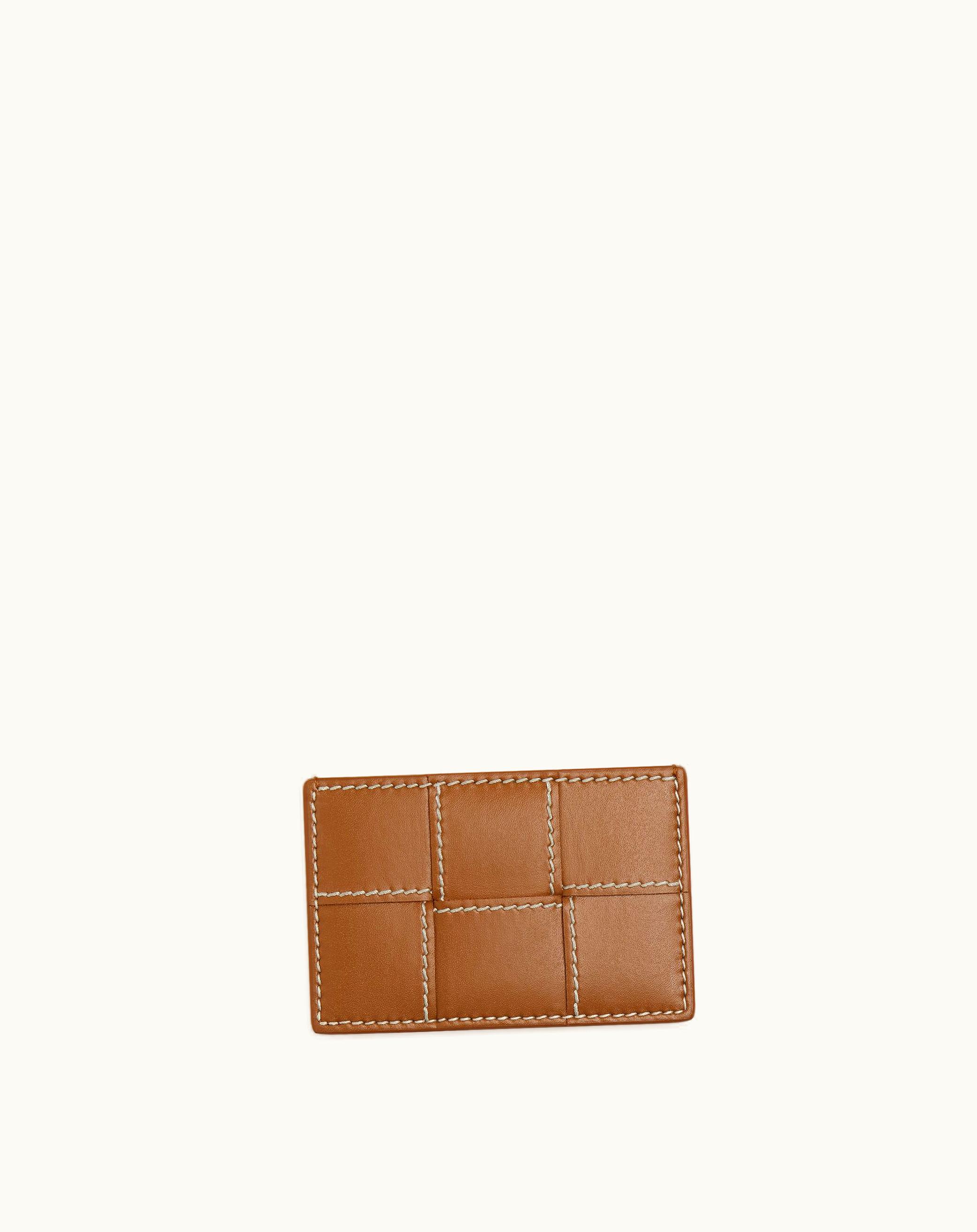 Bottega Veneta Bottega Veneta Men's Cassette Credit Card Case In Wood / Natural