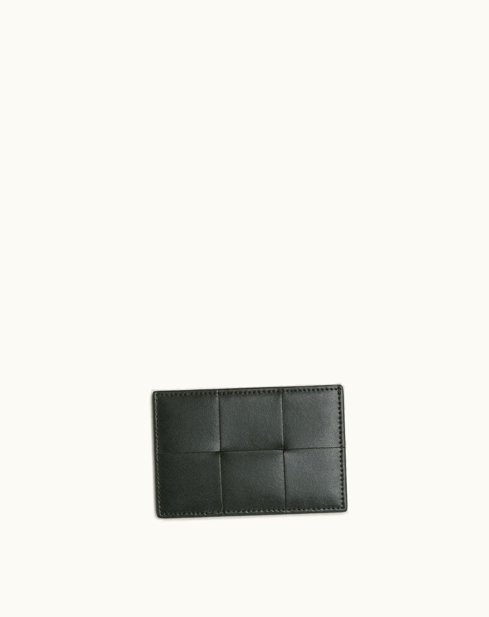 Bottega Veneta Bottega Veneta Men's Cassette Credit Card Case In Dark Green / Papaya