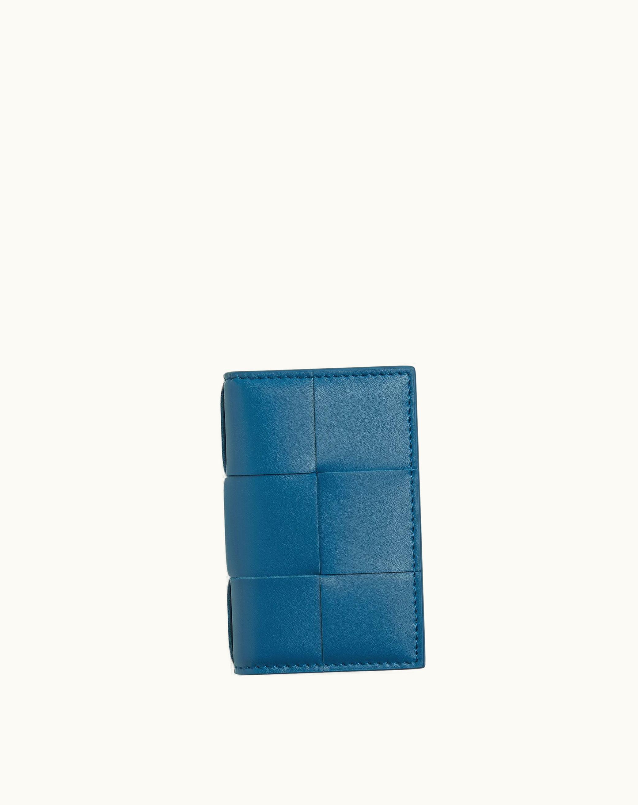 Bottega Veneta Bottega Veneta Men's Cassette Flap Card Case In Deep Pacific