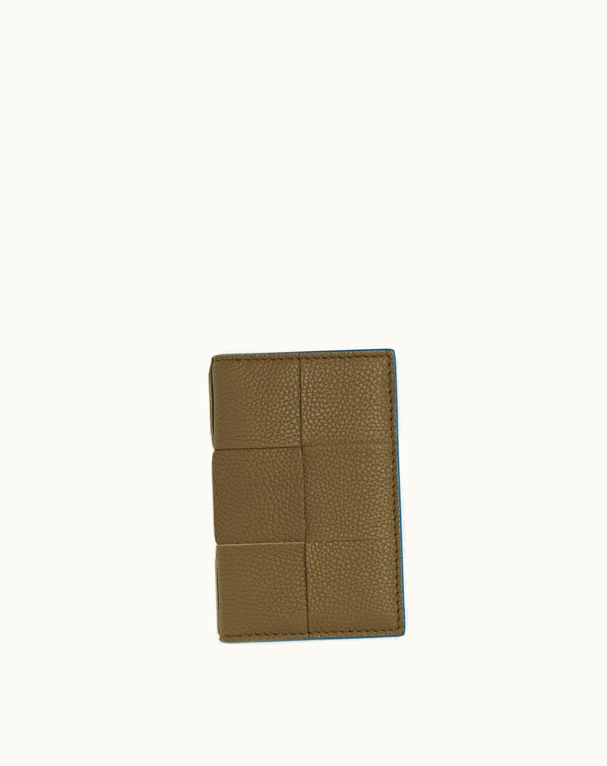 Bottega Veneta Bottega Veneta Men's Cassette Flap Card Case In Argil / Deep Pacific