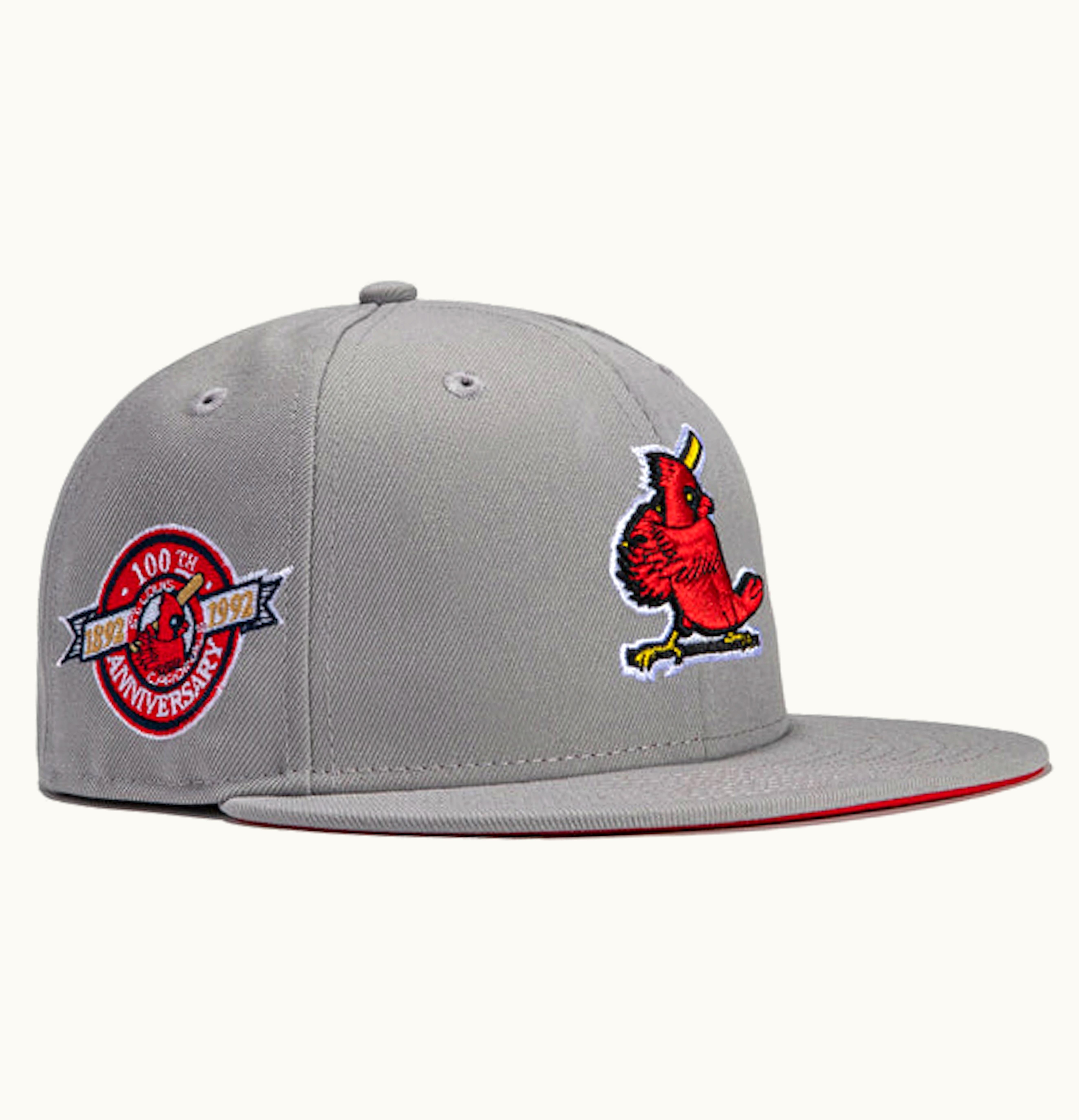 New Era New Era x Hat Club Exclusive Grey OTC St Louis Cardinals 100th Anniversary Patch 59Fifty Fitted Hat Grey