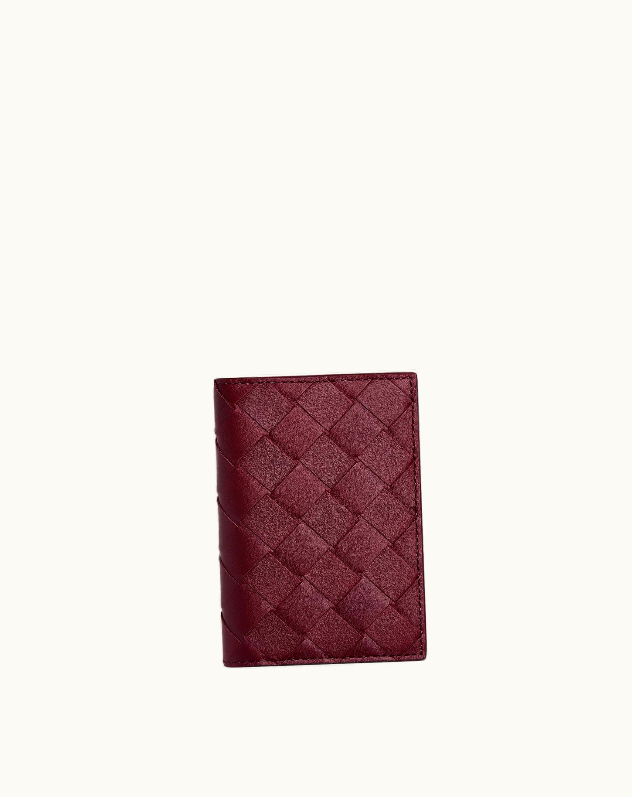 Bottega Veneta Bottega Veneta Men's Intrecciato Flap Card Case In Barolo / Cruise