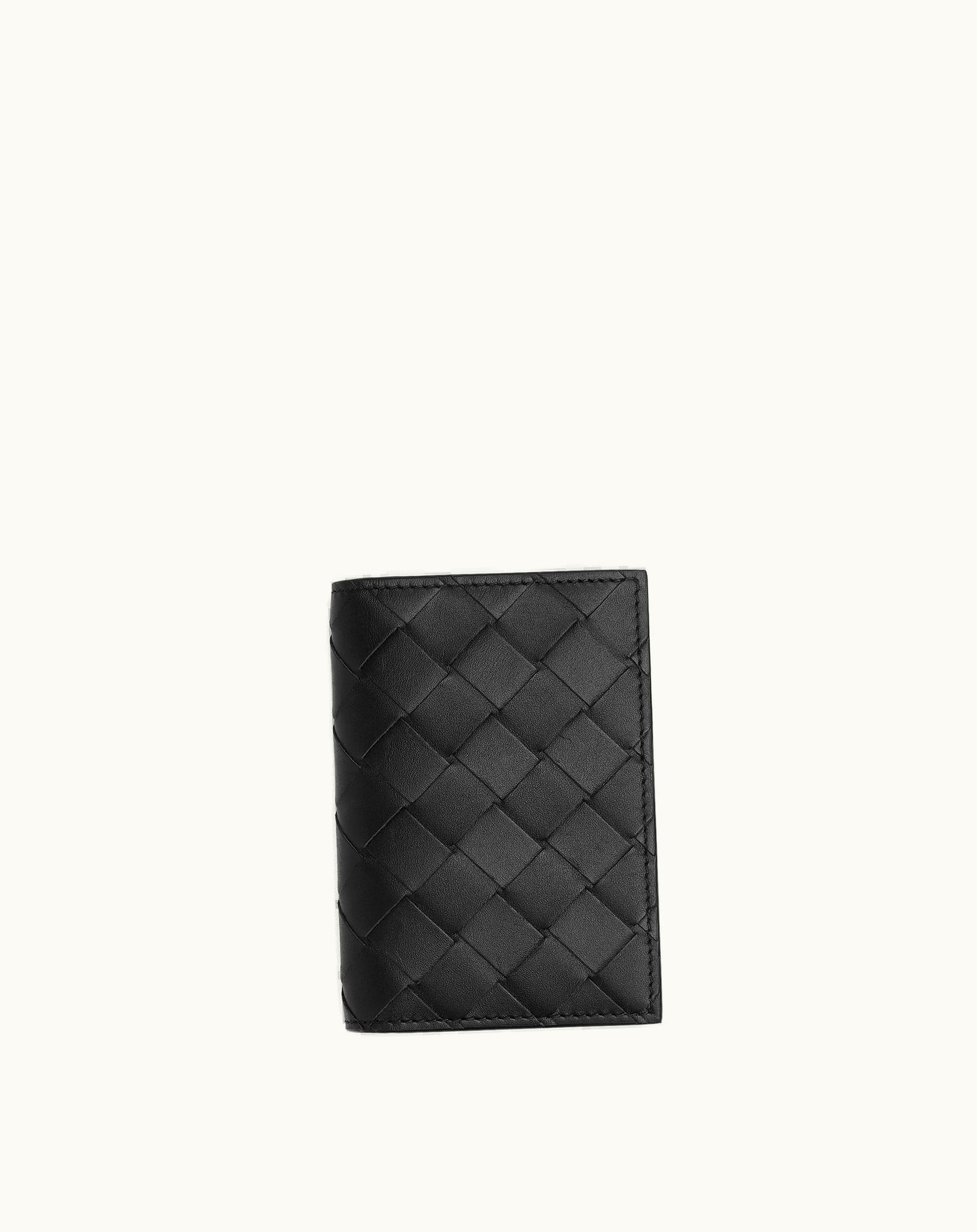 Bottega Veneta Bottega Veneta Men's Intrecciato Flap Card Case In Black Black