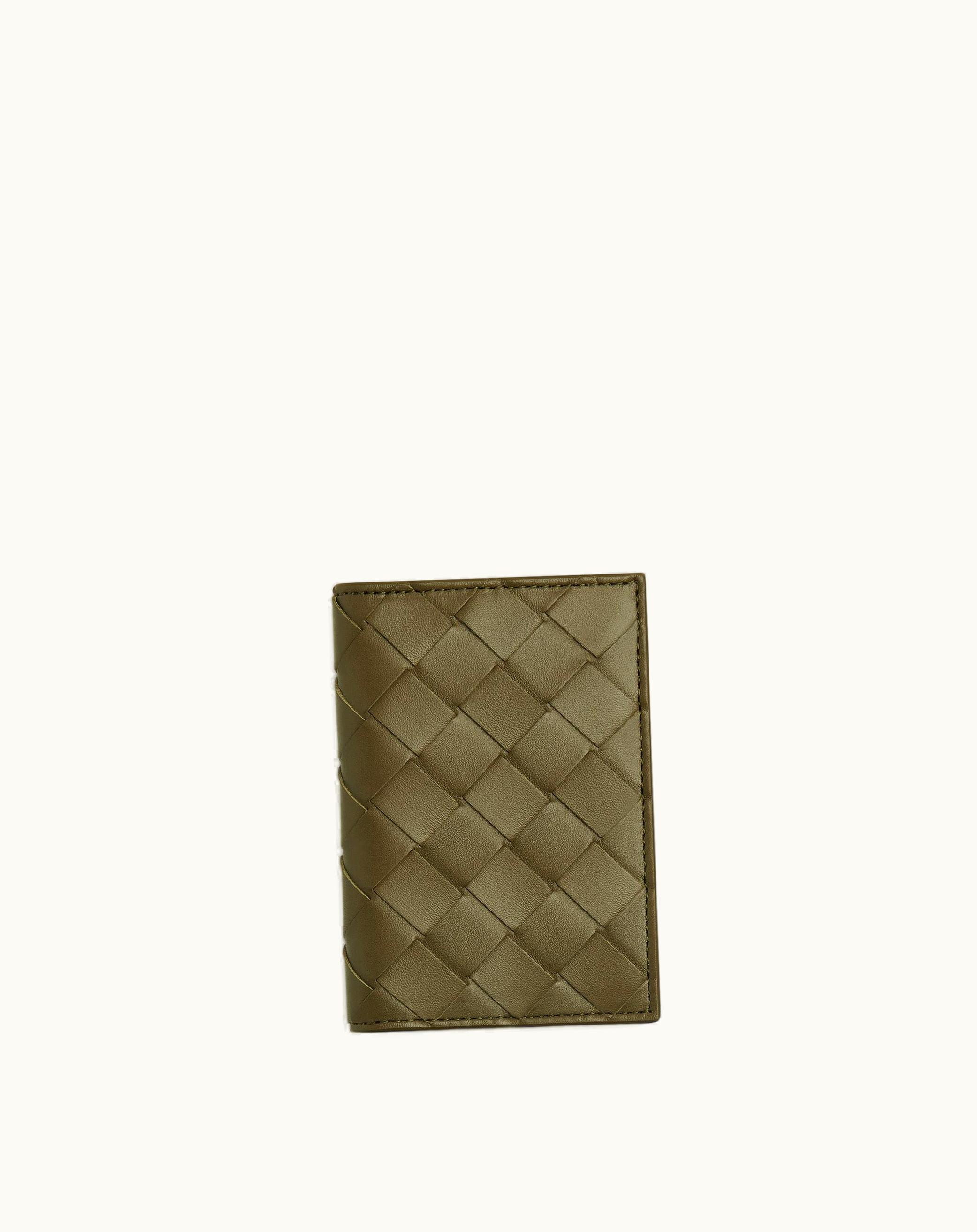 Bottega Veneta Bottega Veneta Men's Intrecciato Flap Card Case In Mud