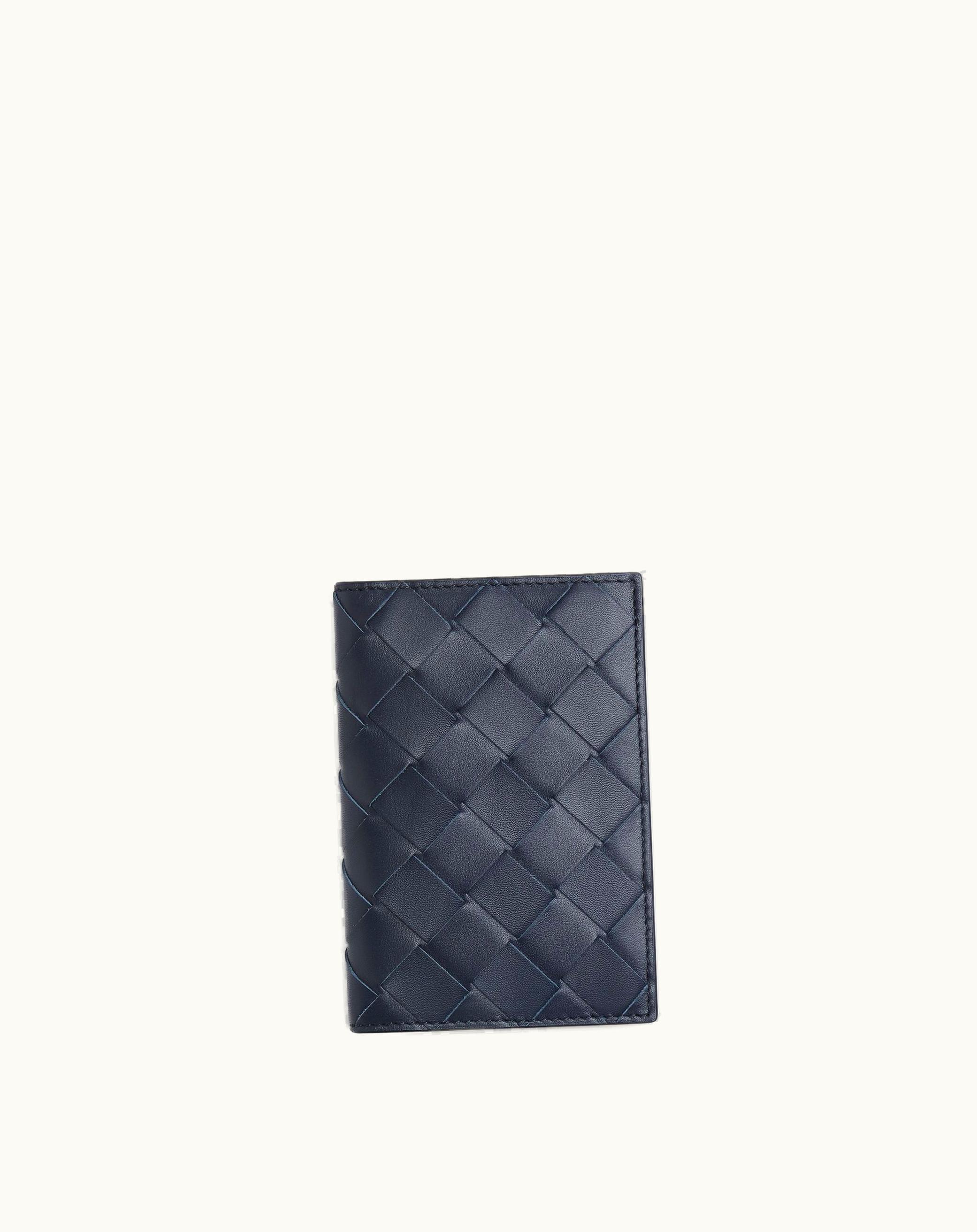Bottega Veneta Bottega Veneta Men's Intrecciato Flap Card Case In Space / Cob