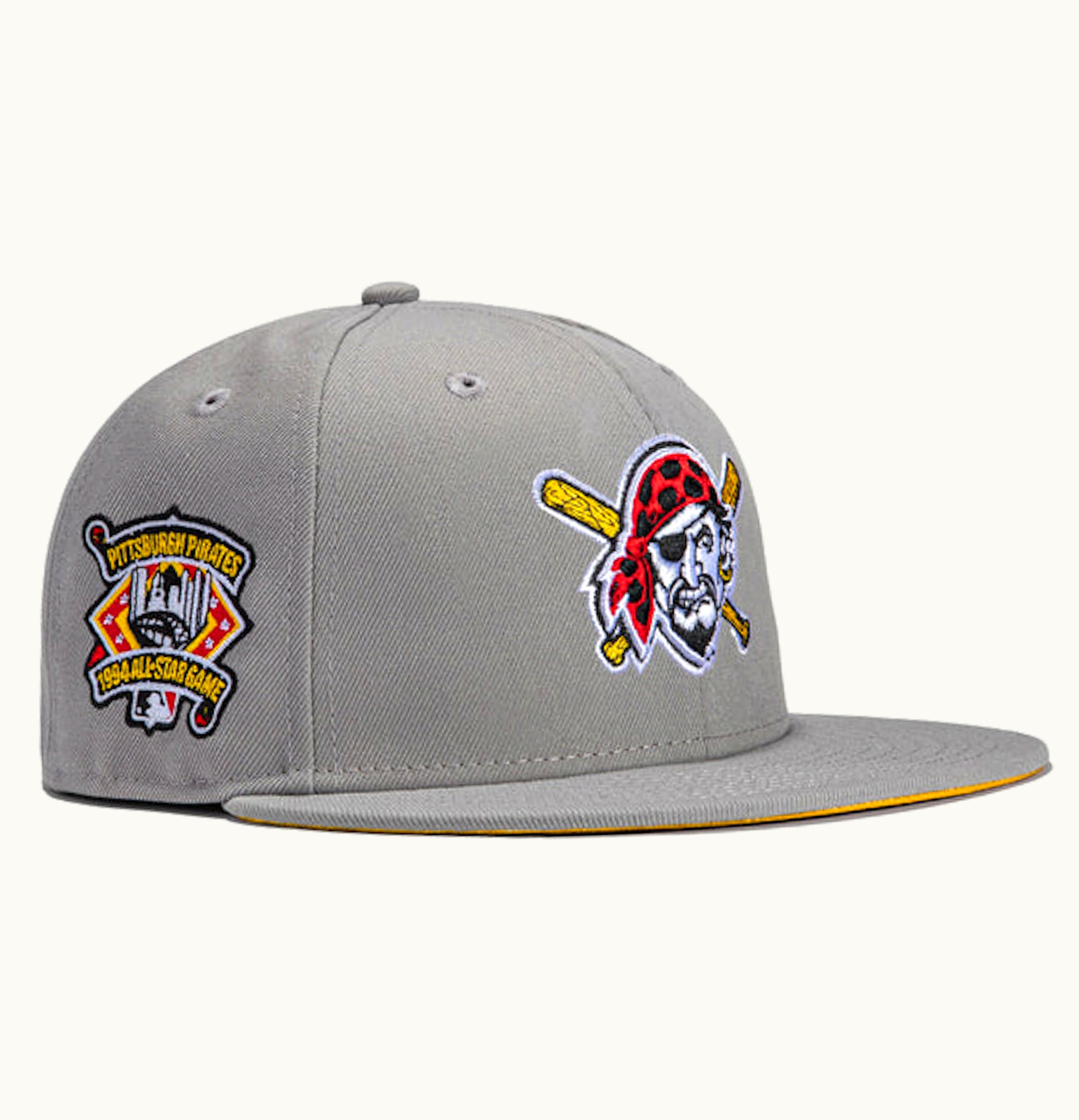 New Era New Era x Hat Club Exclusive Grey OTC Pittsburgh Pirates 1994 All Star Game Patch Alternate 59Fifty Fitted Hat Grey