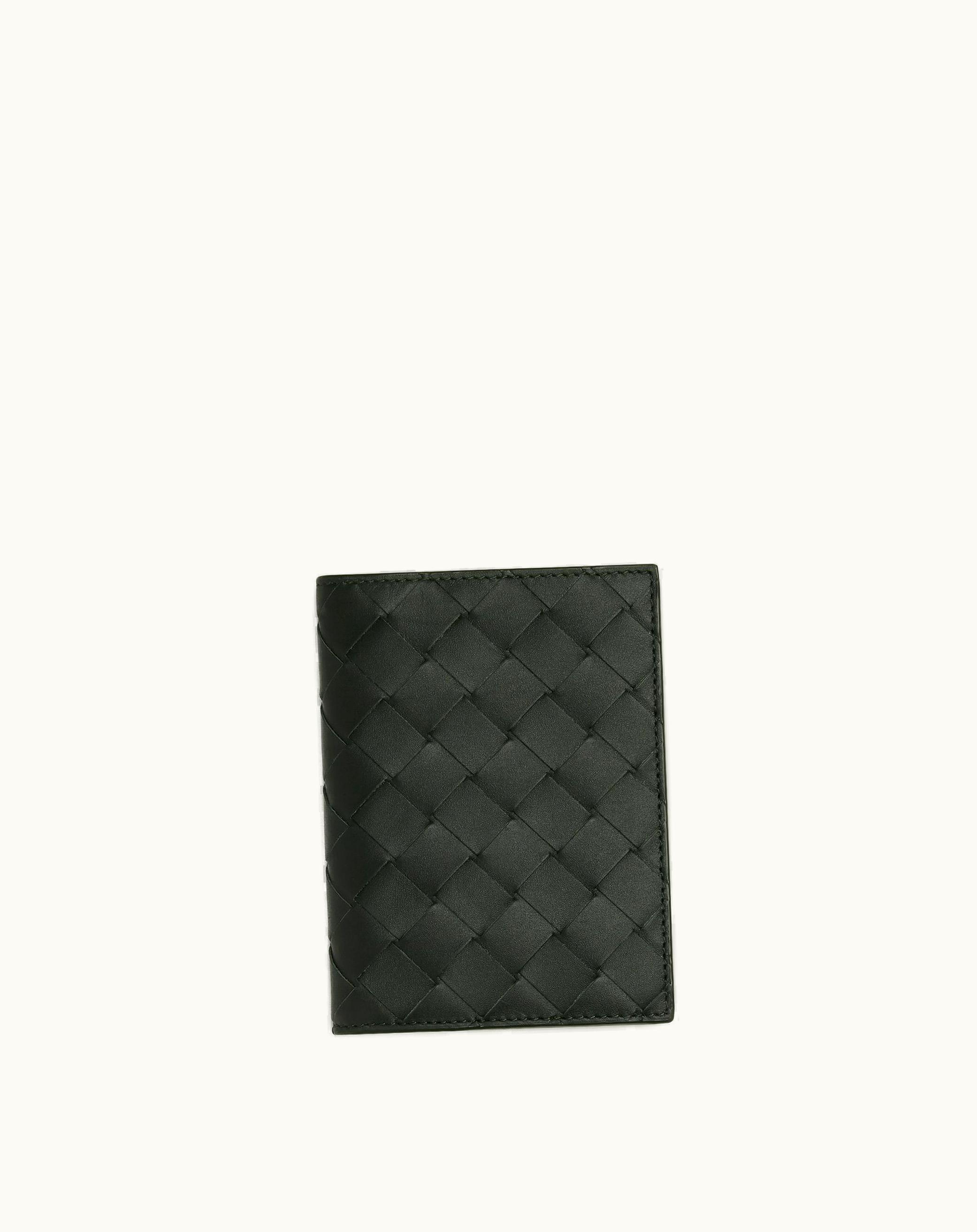 Bottega Veneta Bottega Veneta Men's Intrecciato Flap Wallet In Dark Green