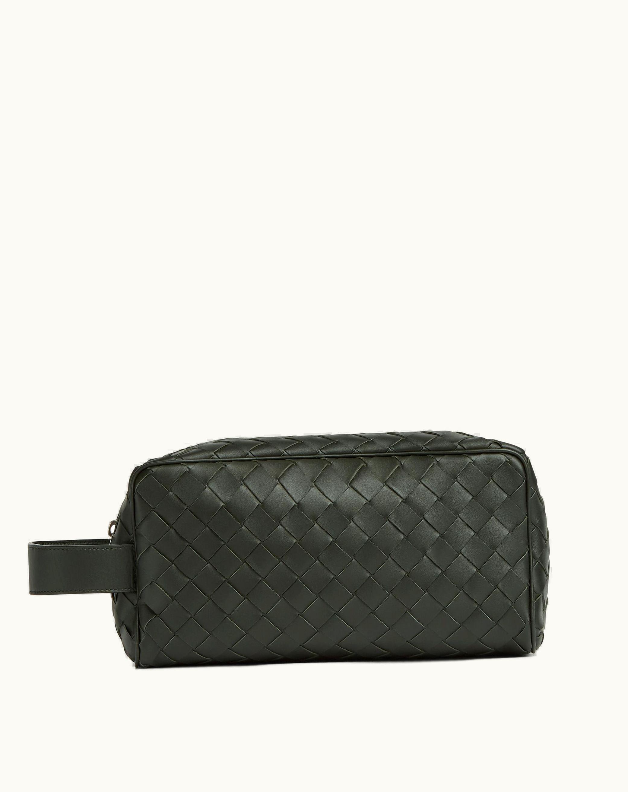 Bottega Veneta Bottega Veneta Men's Intrecciato Travel Pouch In Dark Green