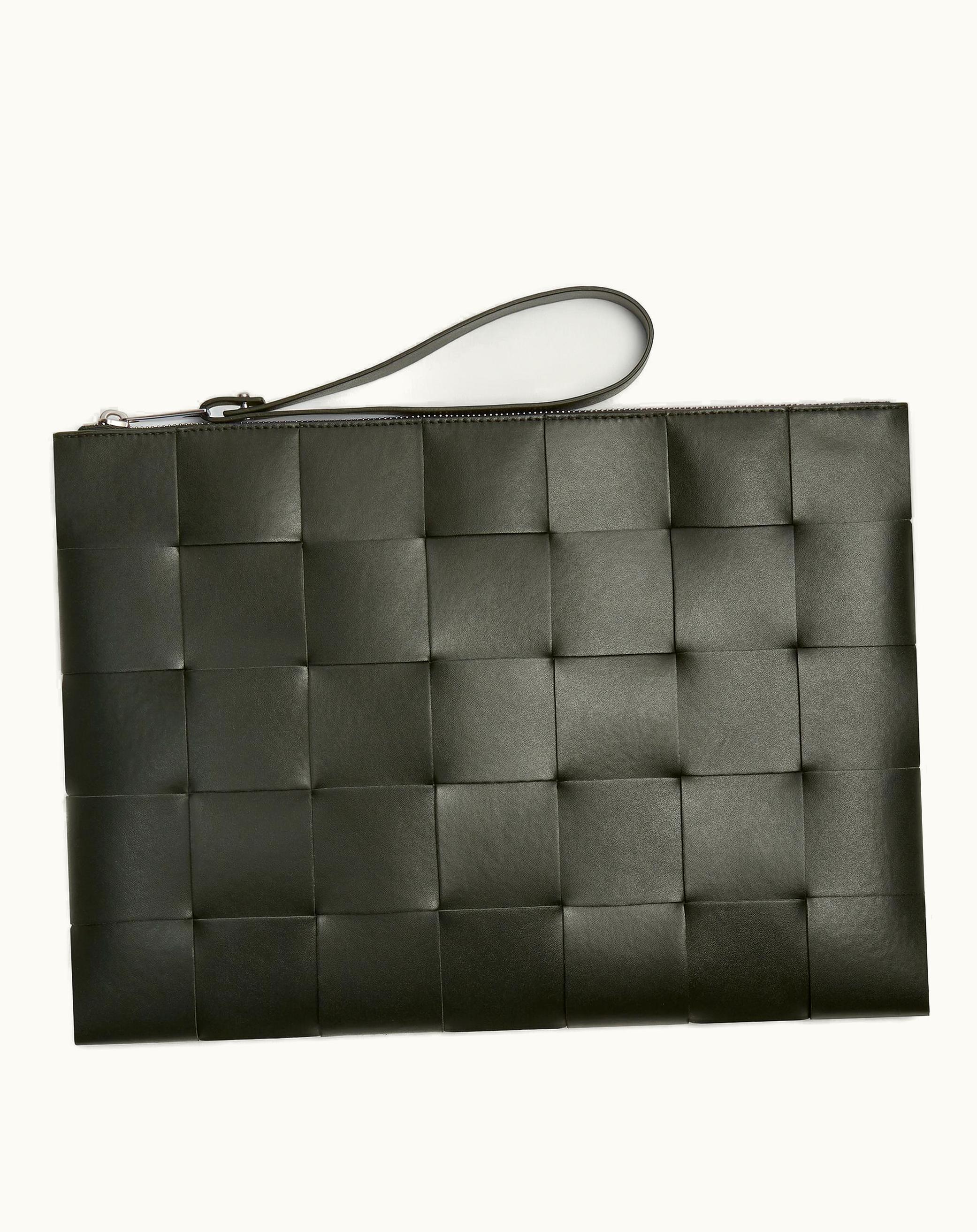 Bottega Veneta Bottega Veneta Men's Large Cassette Pouch In Dark Moss