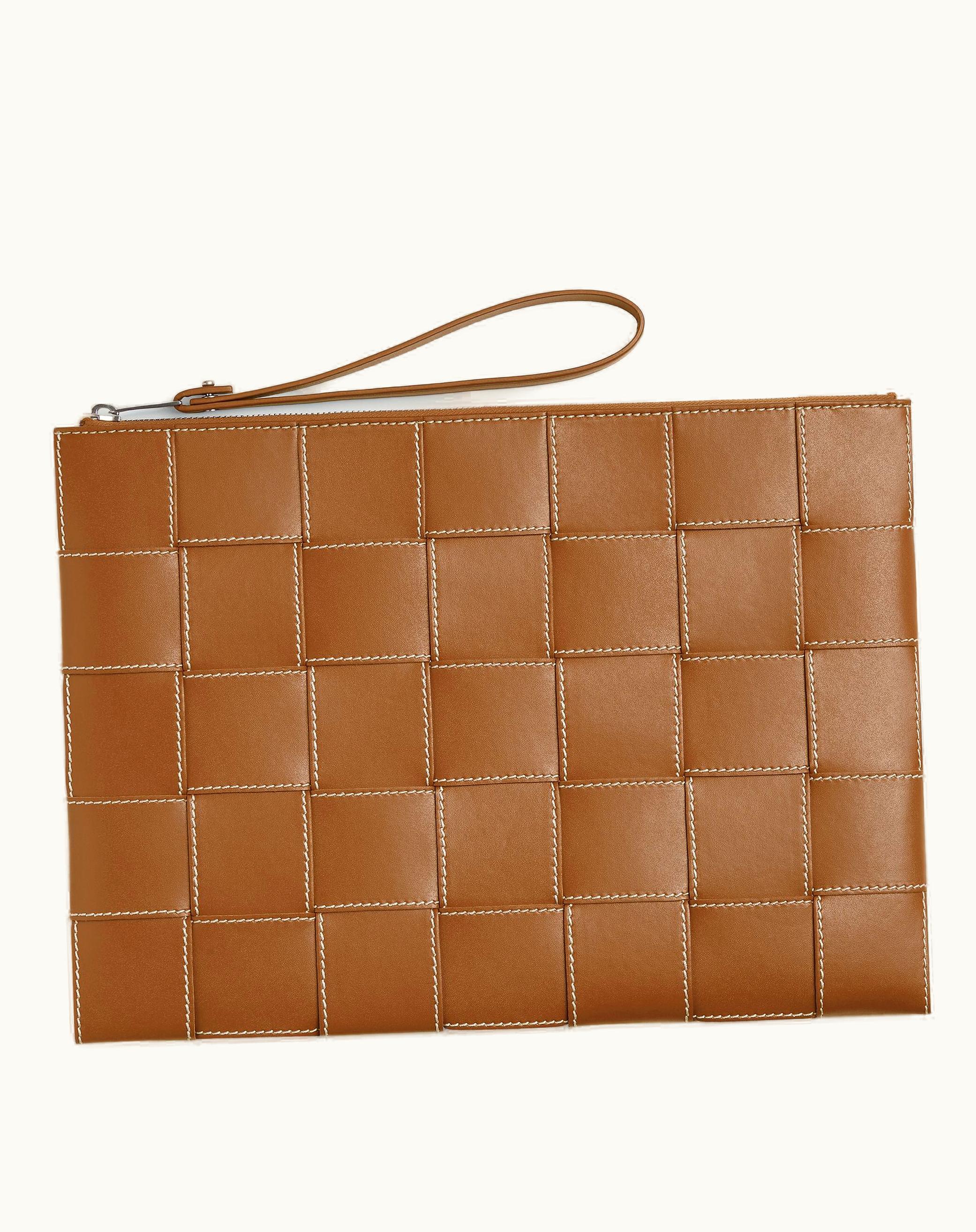 Bottega Veneta Bottega Veneta Men's Large Cassette Pouch In Wood / Natural