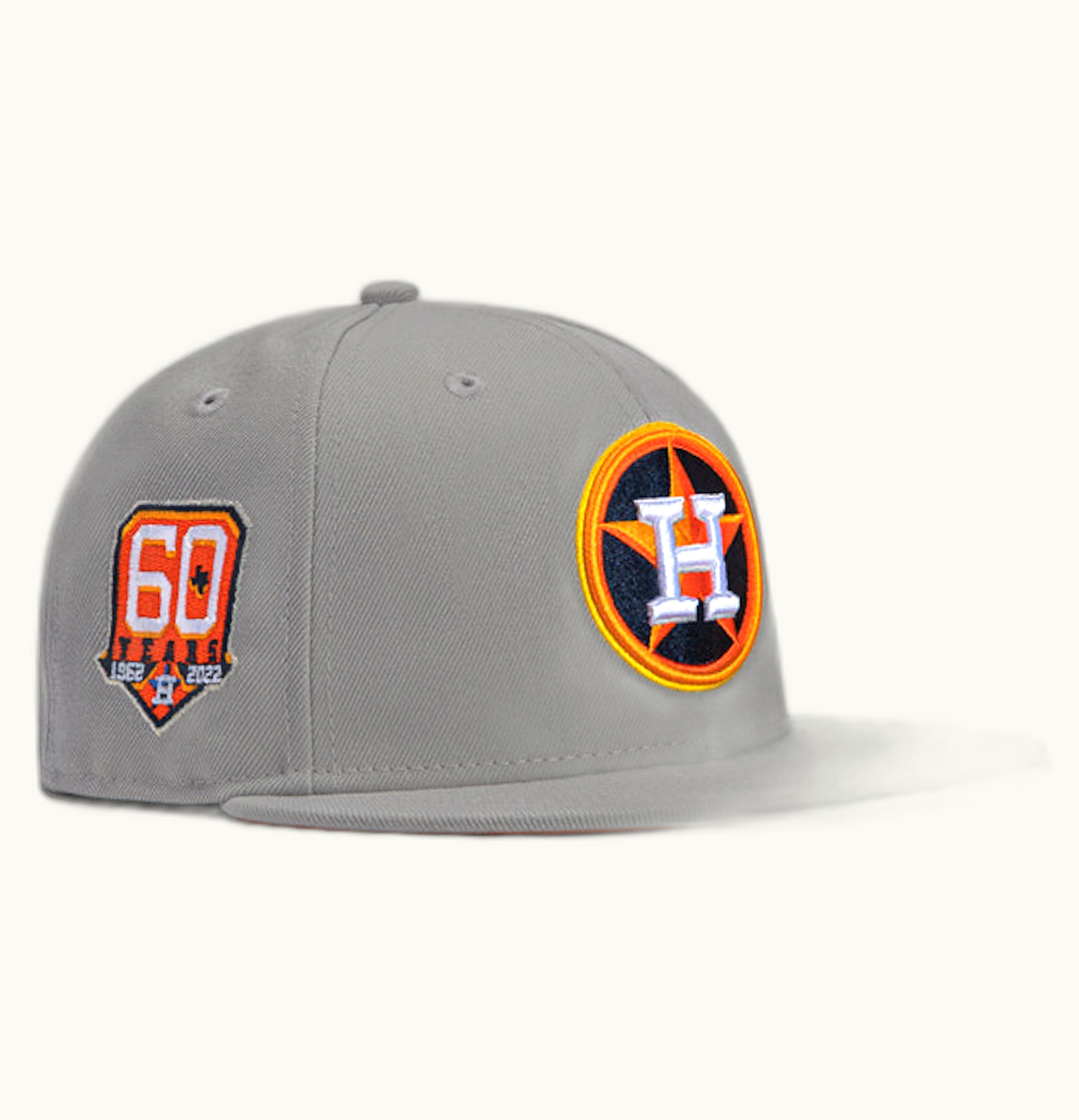 New Era New Era x Hat Club Exclusive Grey OTC Houston Astros 60th Anniversary Patch 59Fifty Fitted Hat Grey