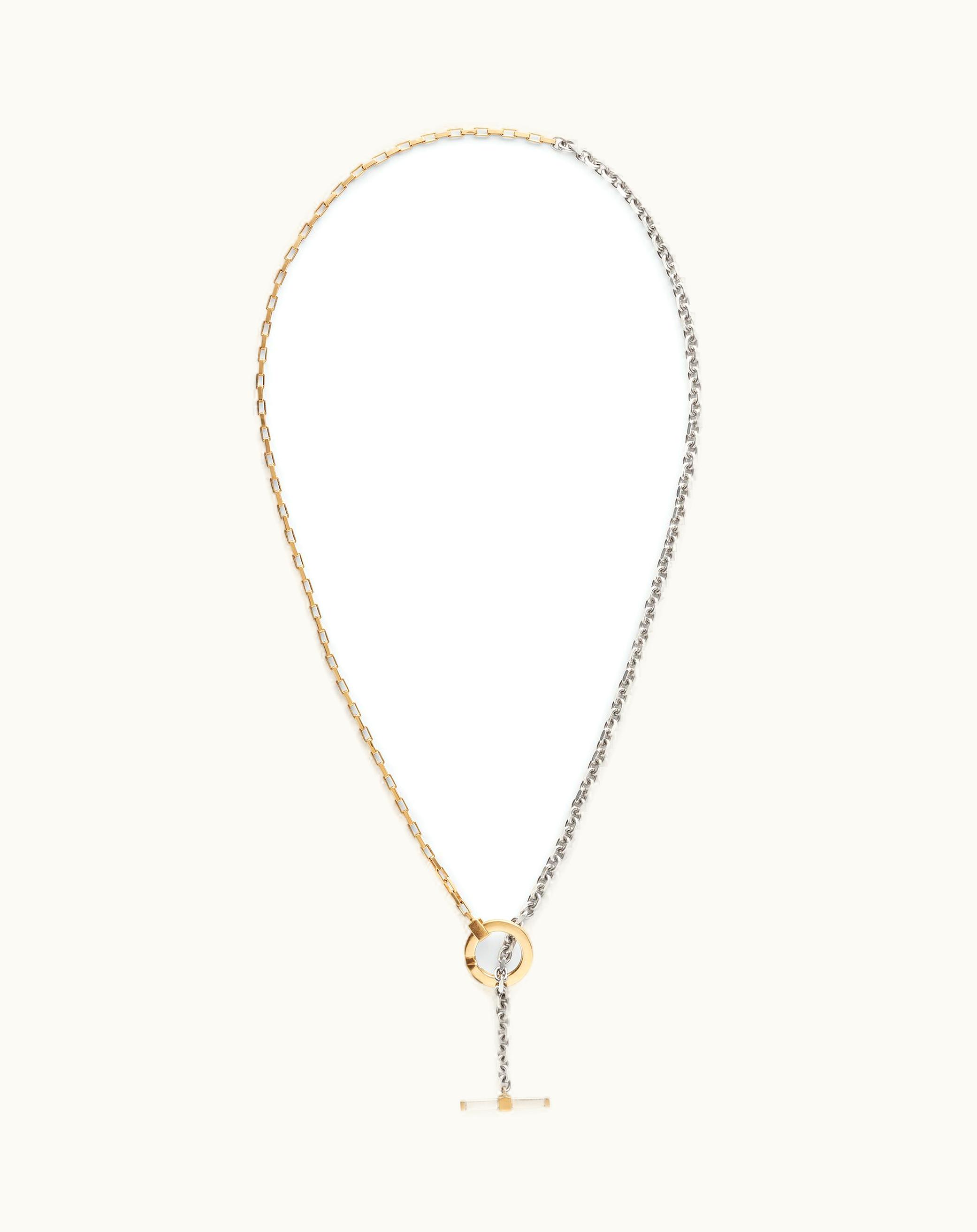 Bottega Veneta Bottega Veneta Men's Key Chain Necklace In Silver / Yellow Gold