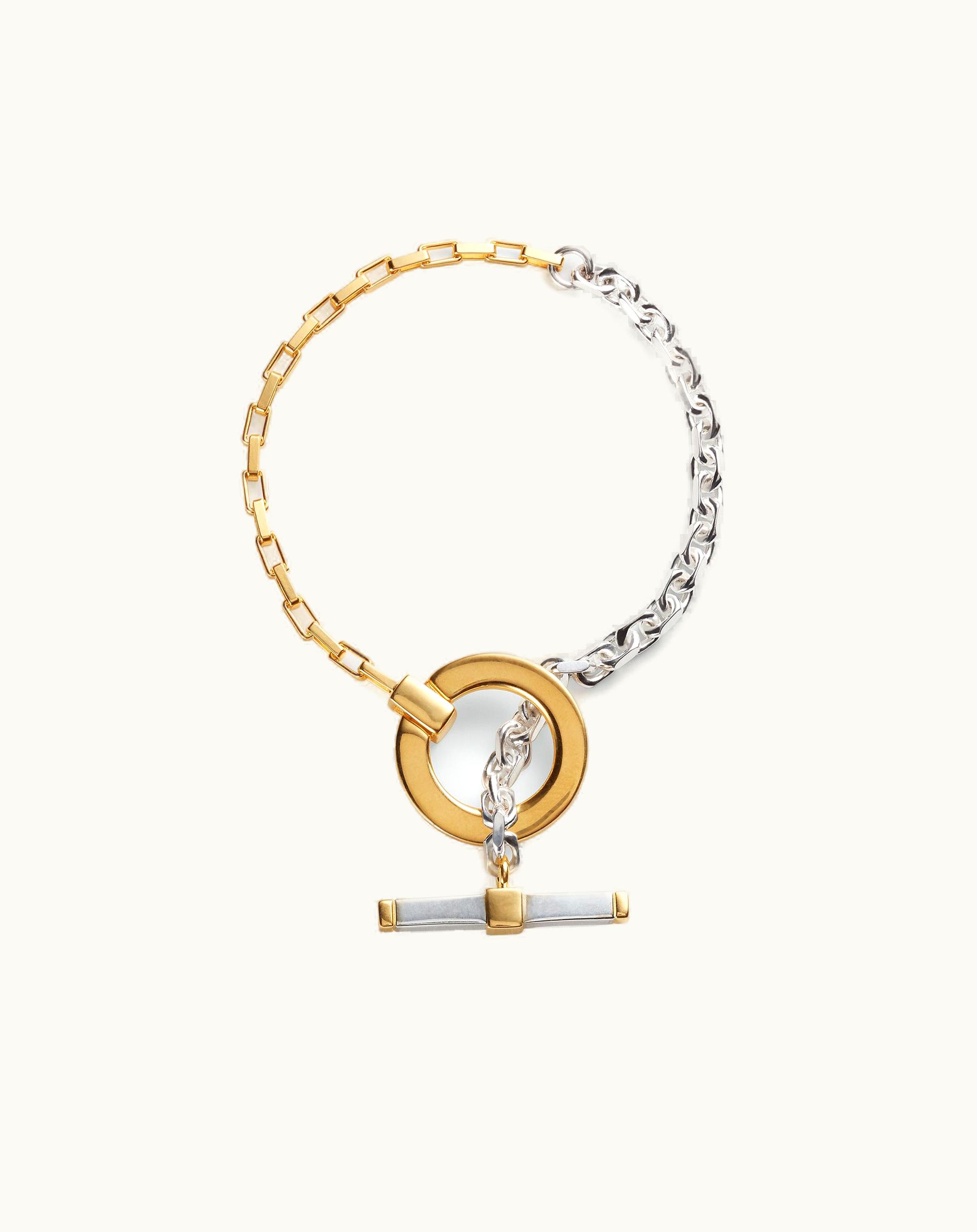 Bottega Veneta Bottega Veneta Men's Key Chain Bracelet In Silver / Yellow Gold