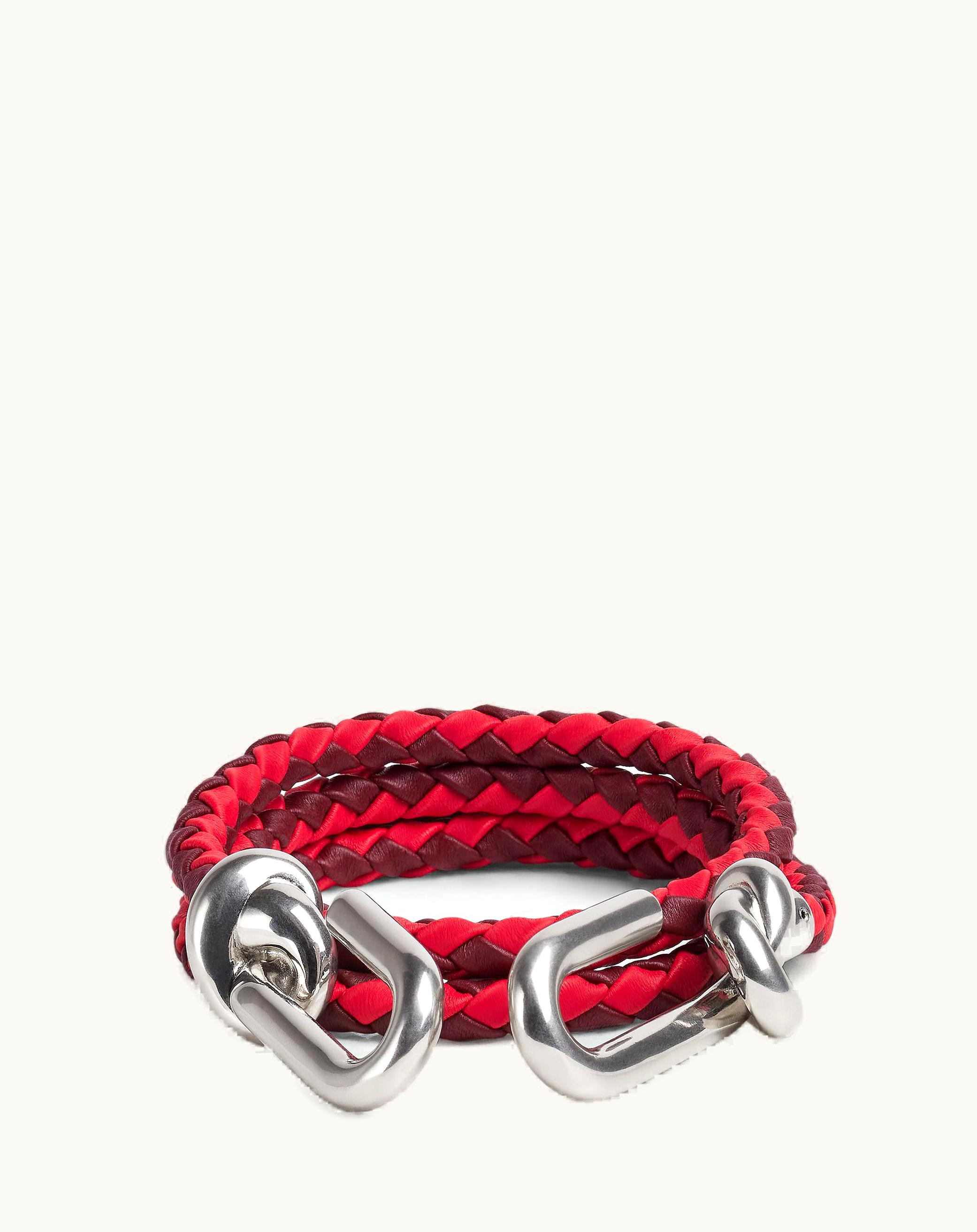 Bottega Veneta Bottega Veneta Men's Intreccio Knot Belt In Barolo / Vernis