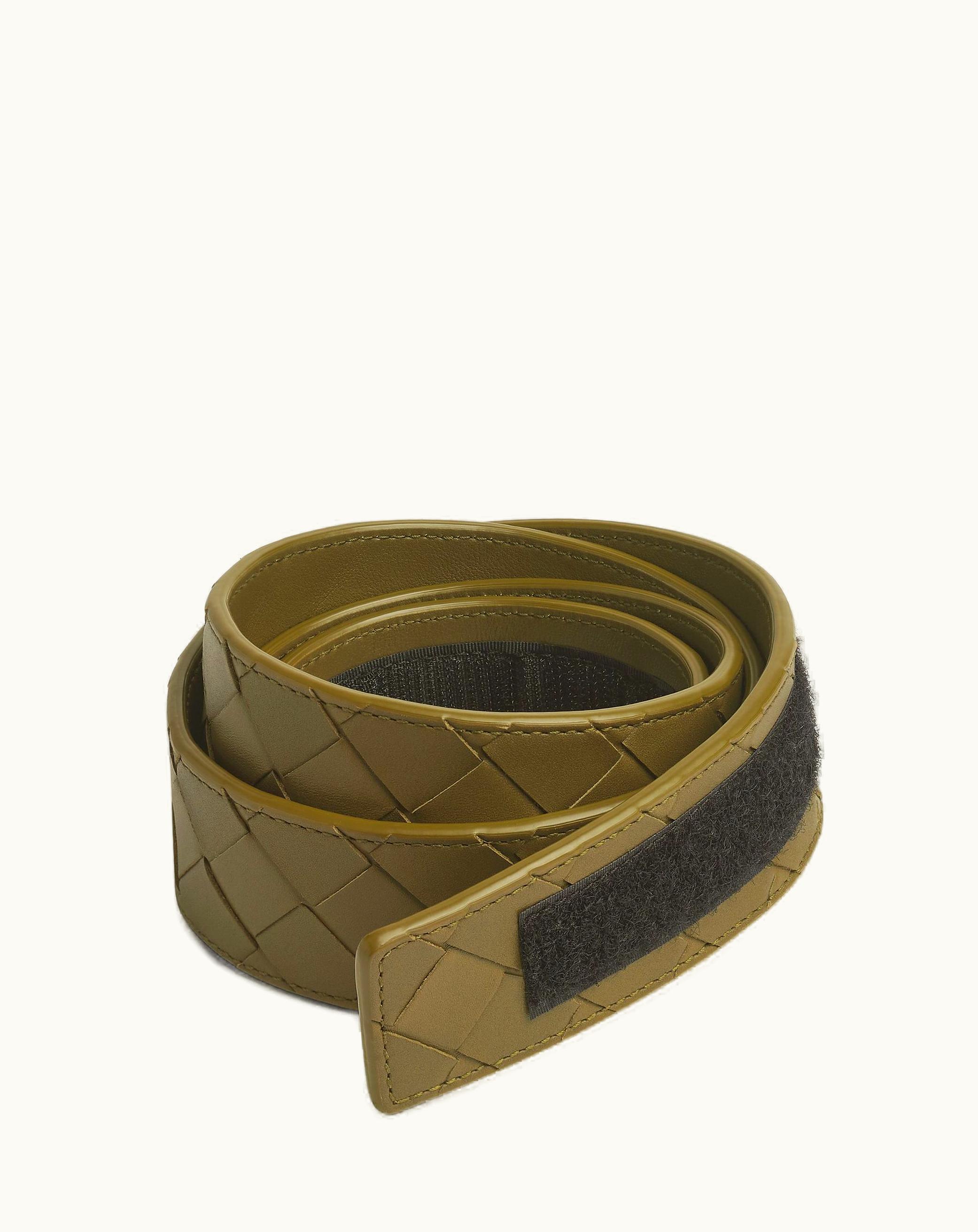 Bottega Veneta Bottega Veneta Men's Intrecciato Belt With Velcro® Brand Tape In Mud