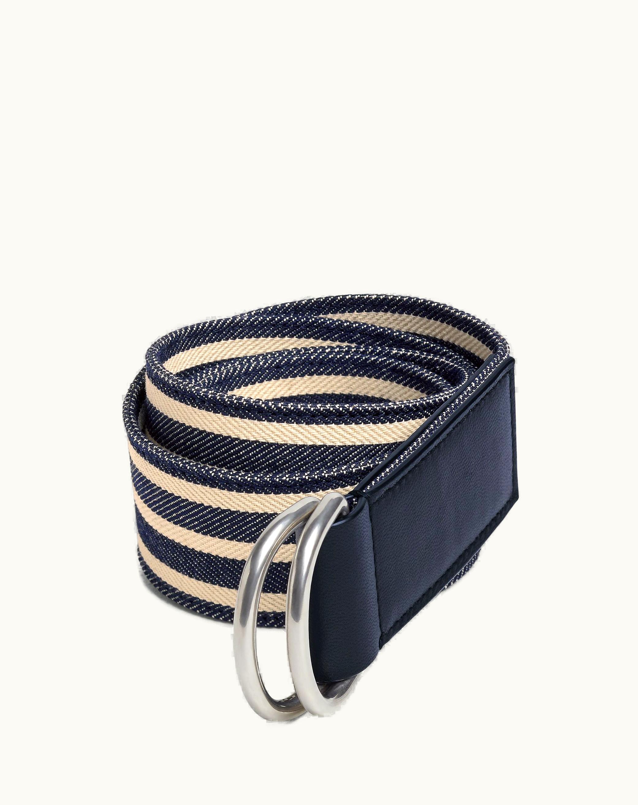 Bottega Veneta Bottega Veneta Men's Webbing Nastro Belt In Navy / White / Space