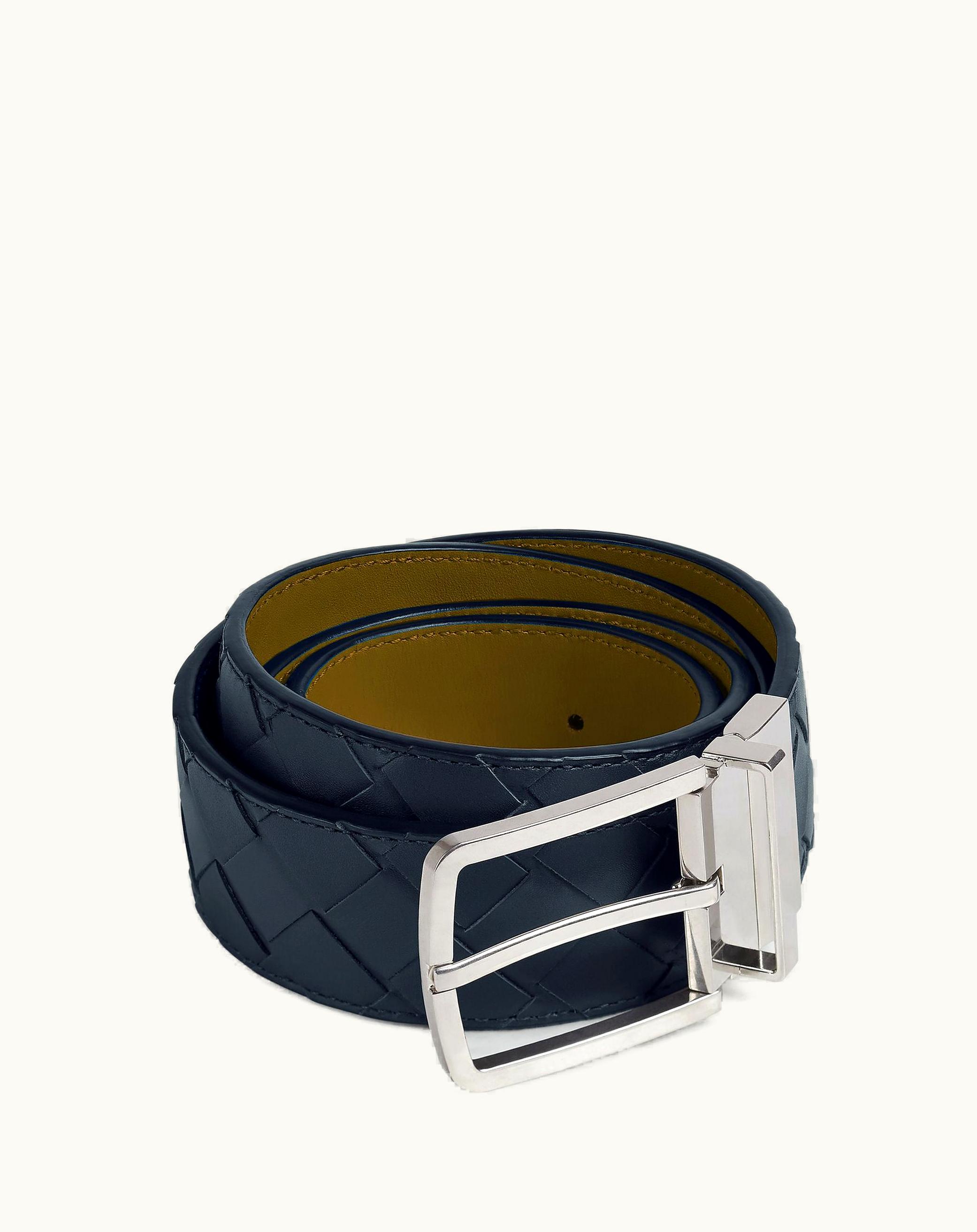 Bottega Veneta Bottega Veneta Men's Intrecciato Reversible Belt In Space / Argil