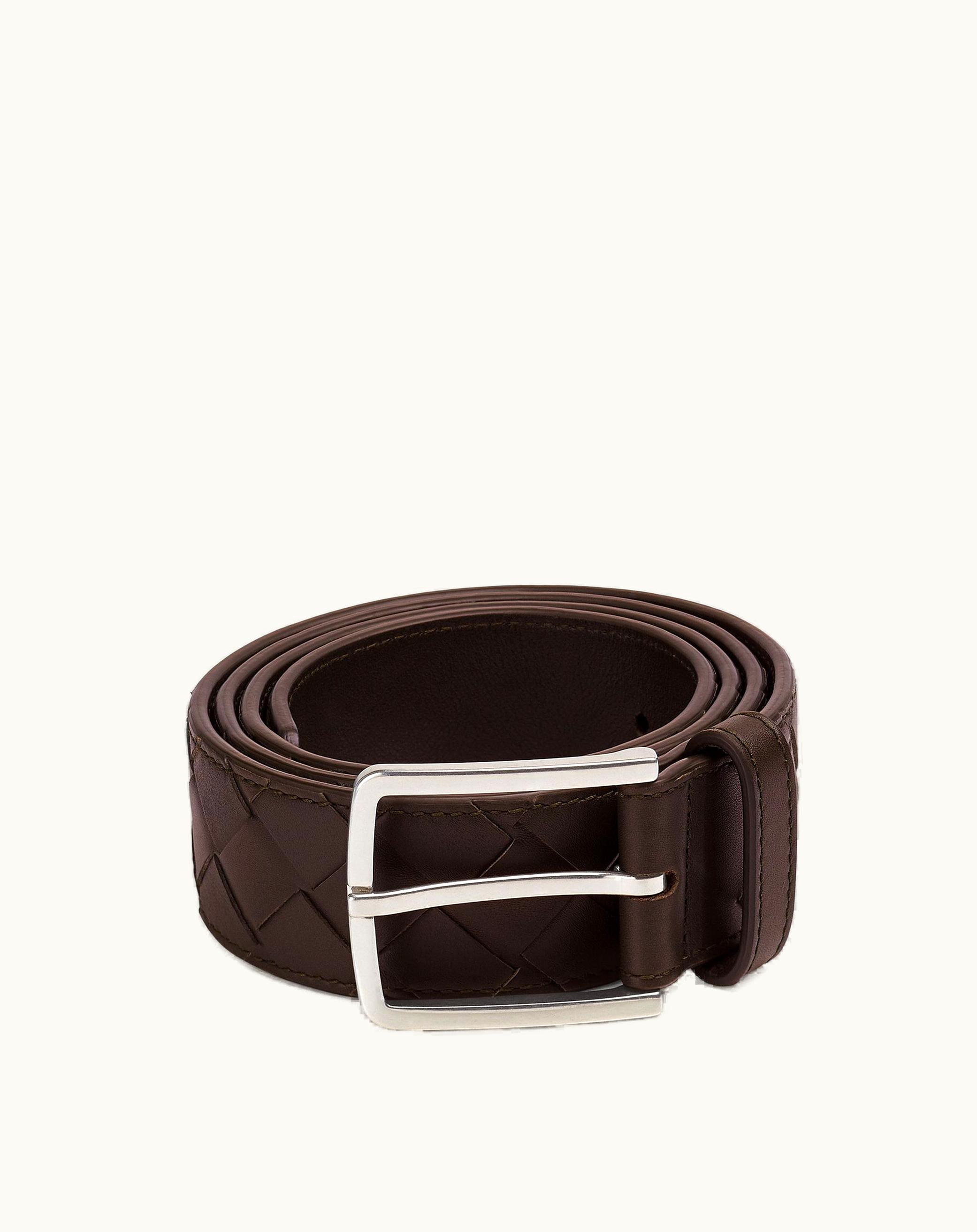 Bottega Veneta Bottega Veneta Men's Intrecciato Belt In Fondant