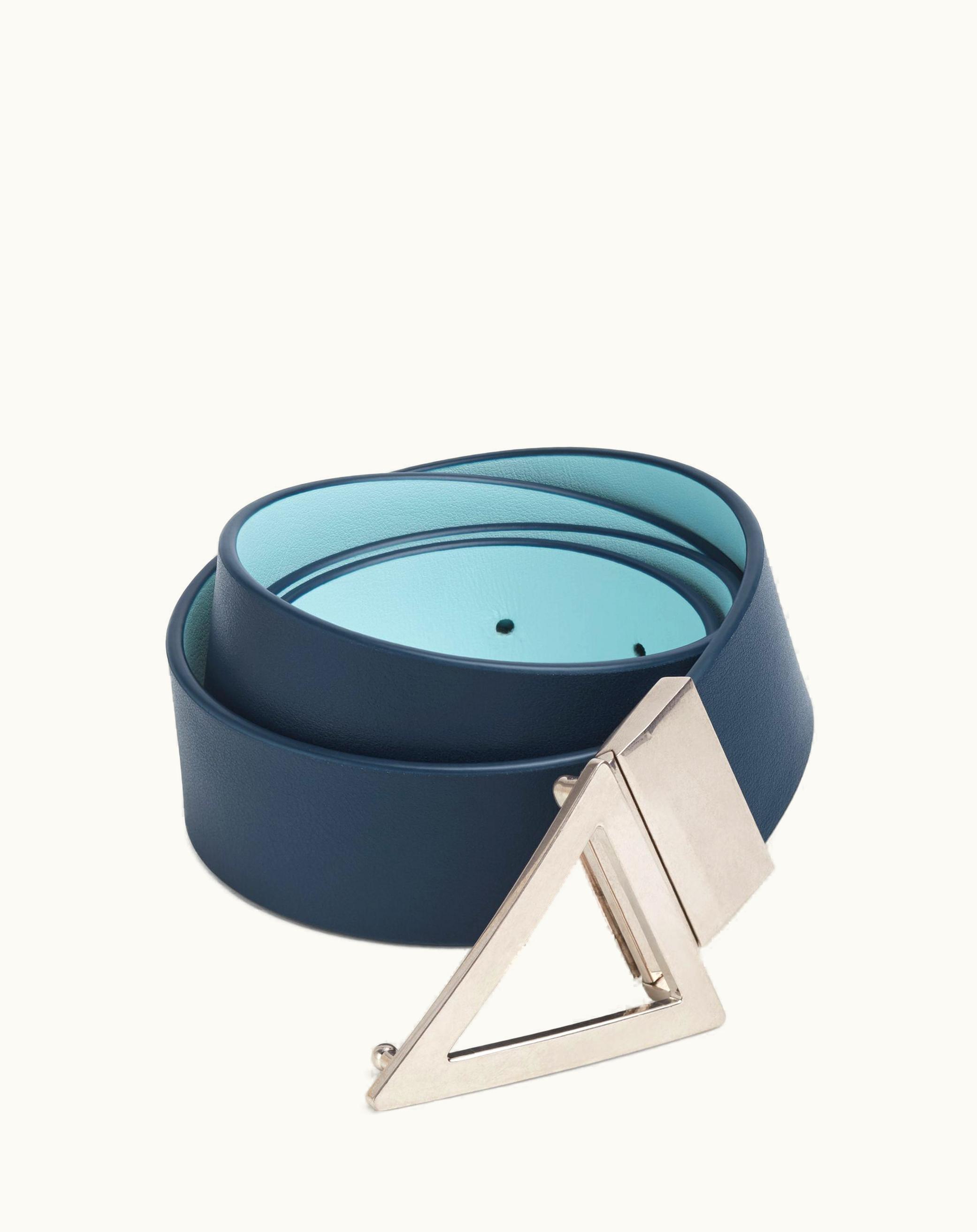 Bottega Veneta Bottega Veneta Men's Triangle Belt In Deep Blue / Pale Blue