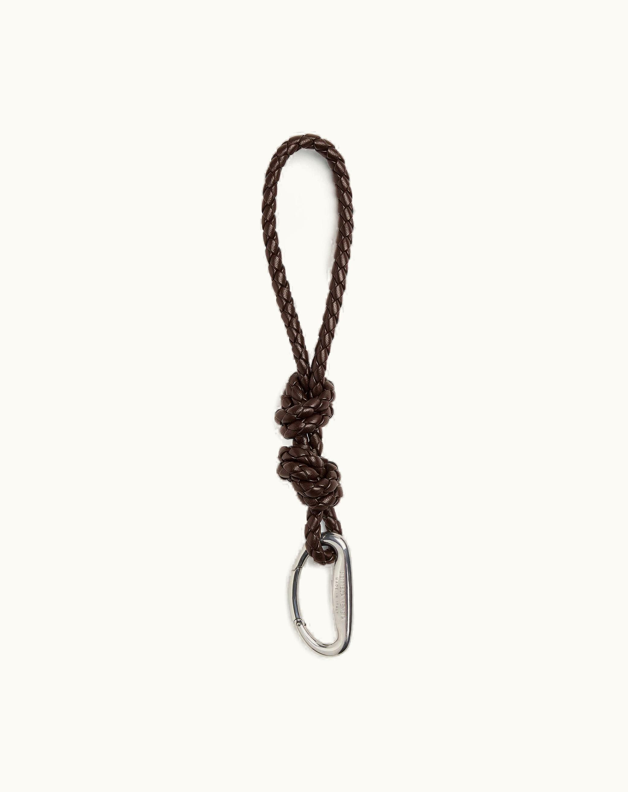 Bottega Veneta Bottega Veneta Men's Intreccio Key Ring With Drop Hook In Fondant
