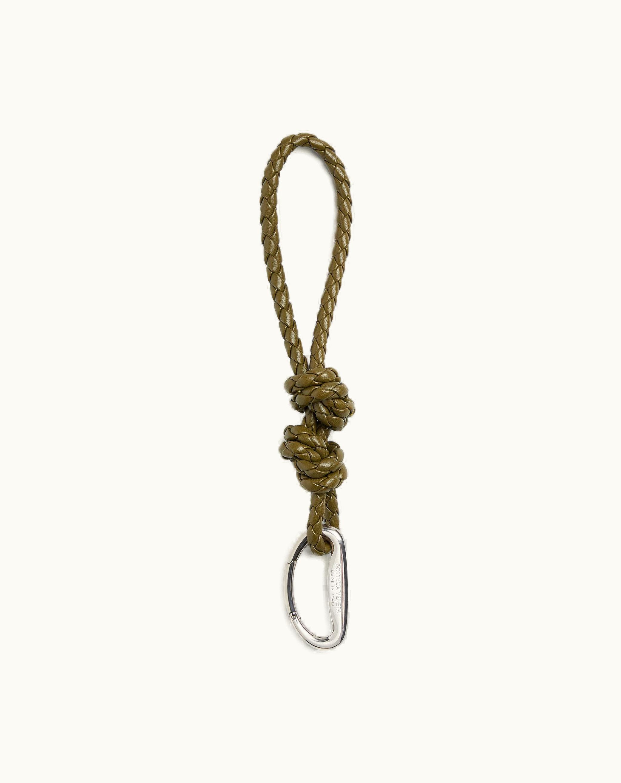 Bottega Veneta Bottega Veneta Men's Intreccio Key Ring With Drop Hook In Mud