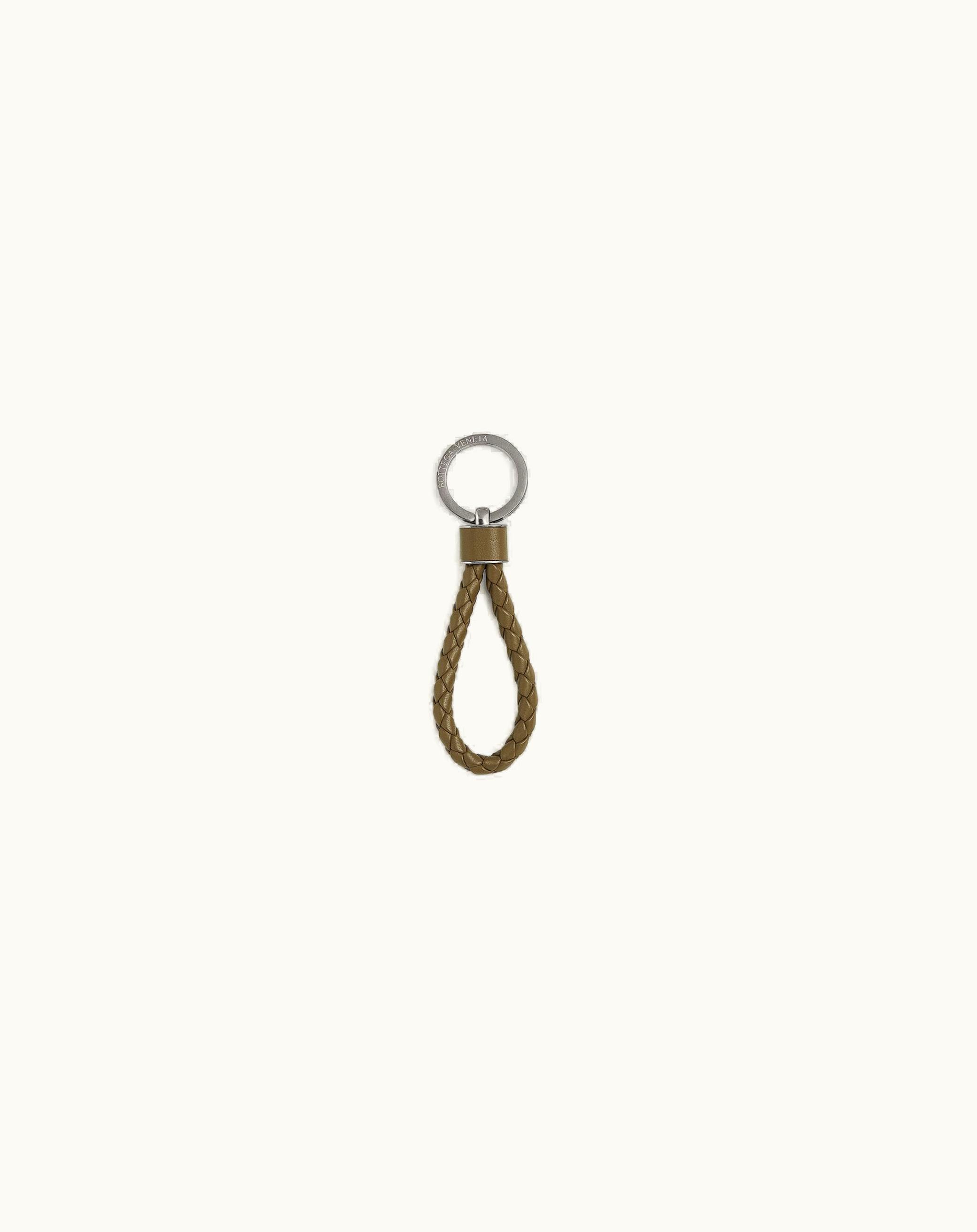 Bottega Veneta Bottega Veneta Men's Intreccio Key Ring In Argil